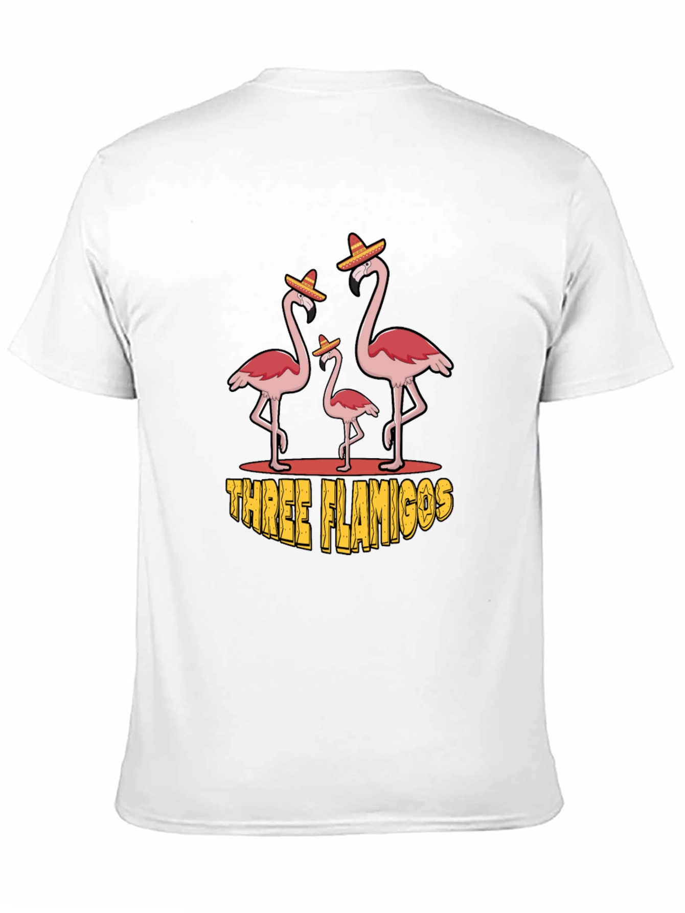 Three Flamingos Black Graphic Tee