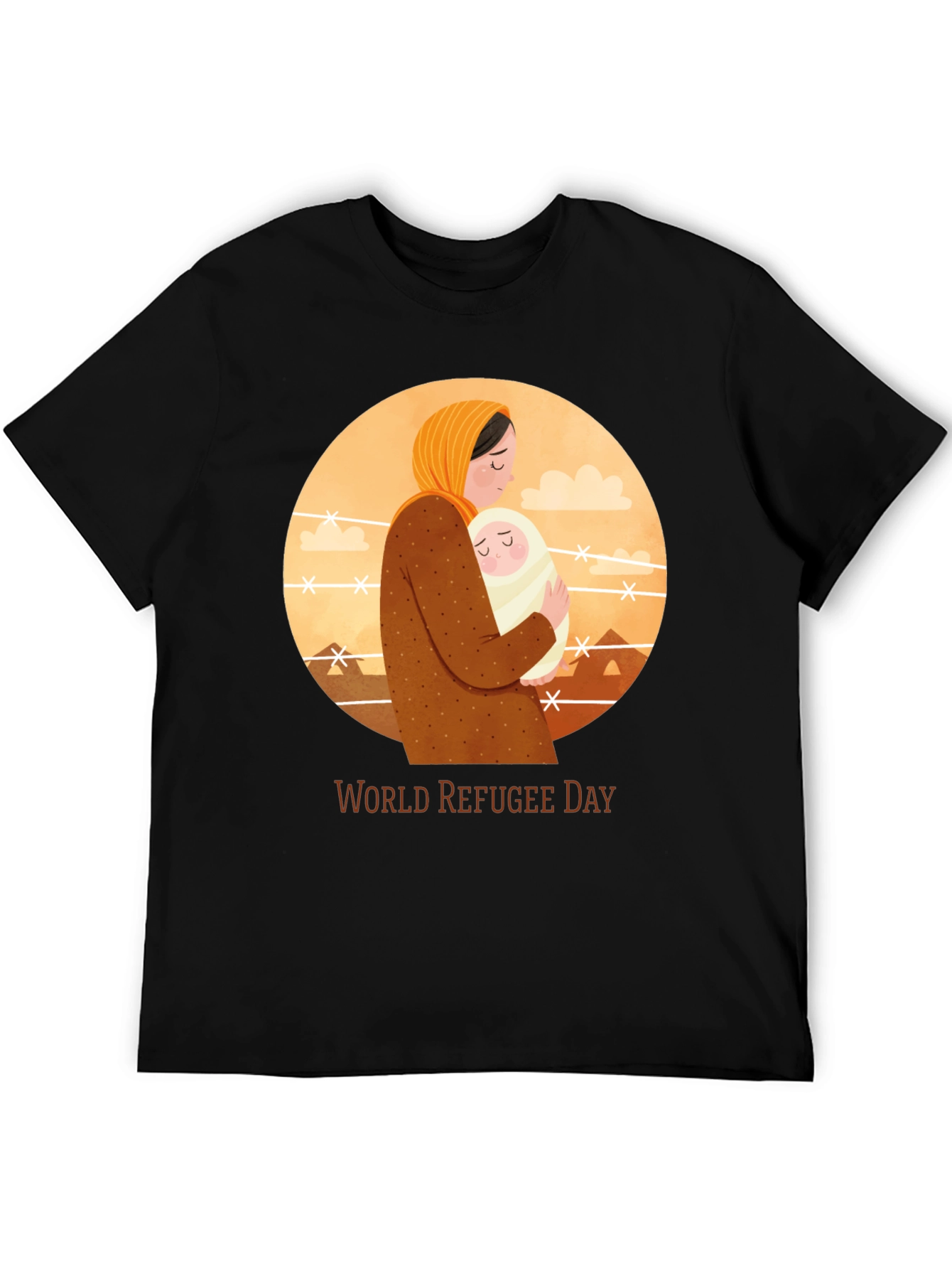 World Refugee Day T-Shirt: Mother and Child Graphic