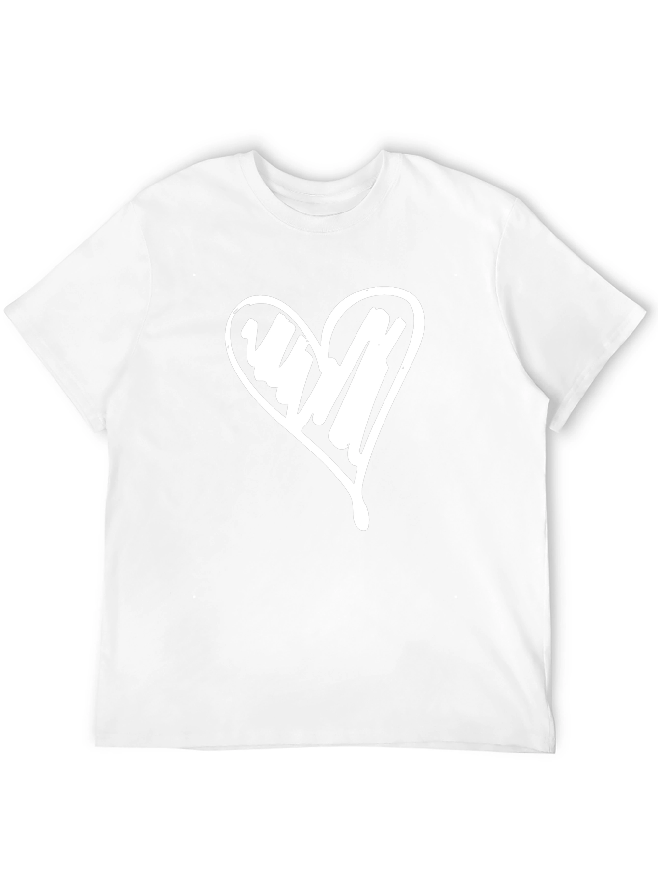 Heart Sketch Graphic Tee - Casual Black T-Shirt