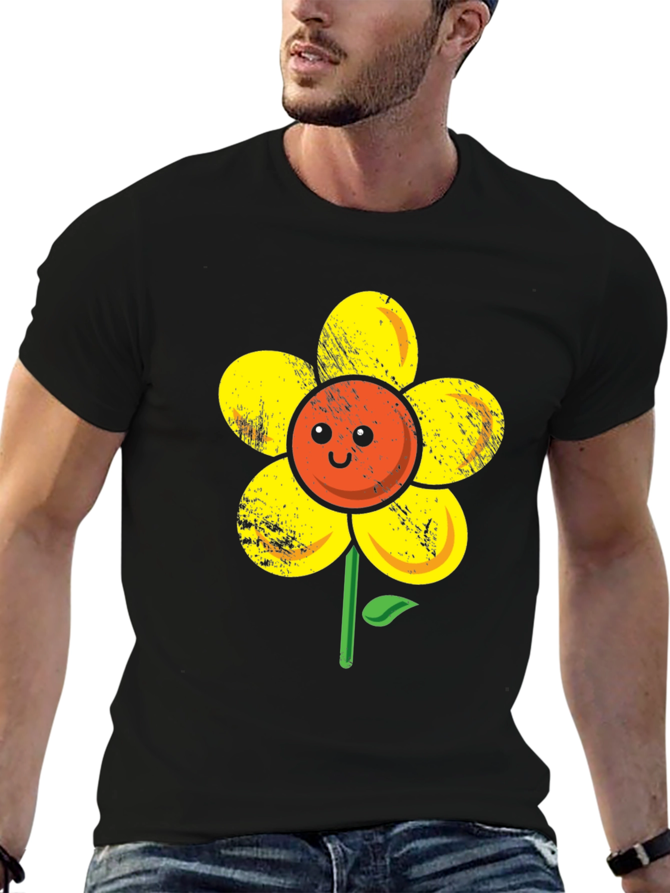 Happy Flower Graphic T-Shirt