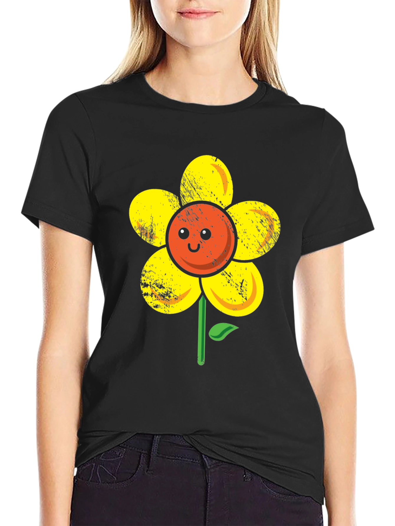 Happy Flower Graphic T-Shirt