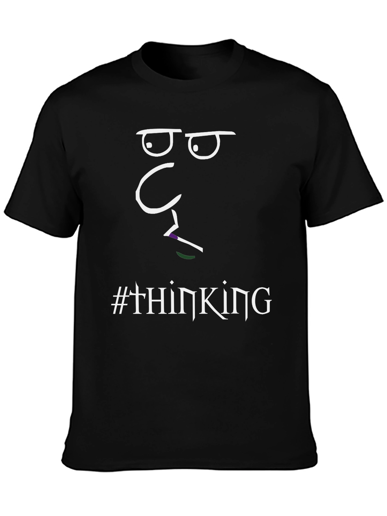 Thinking Face Graphic T-Shirt - Unisex Black Tee