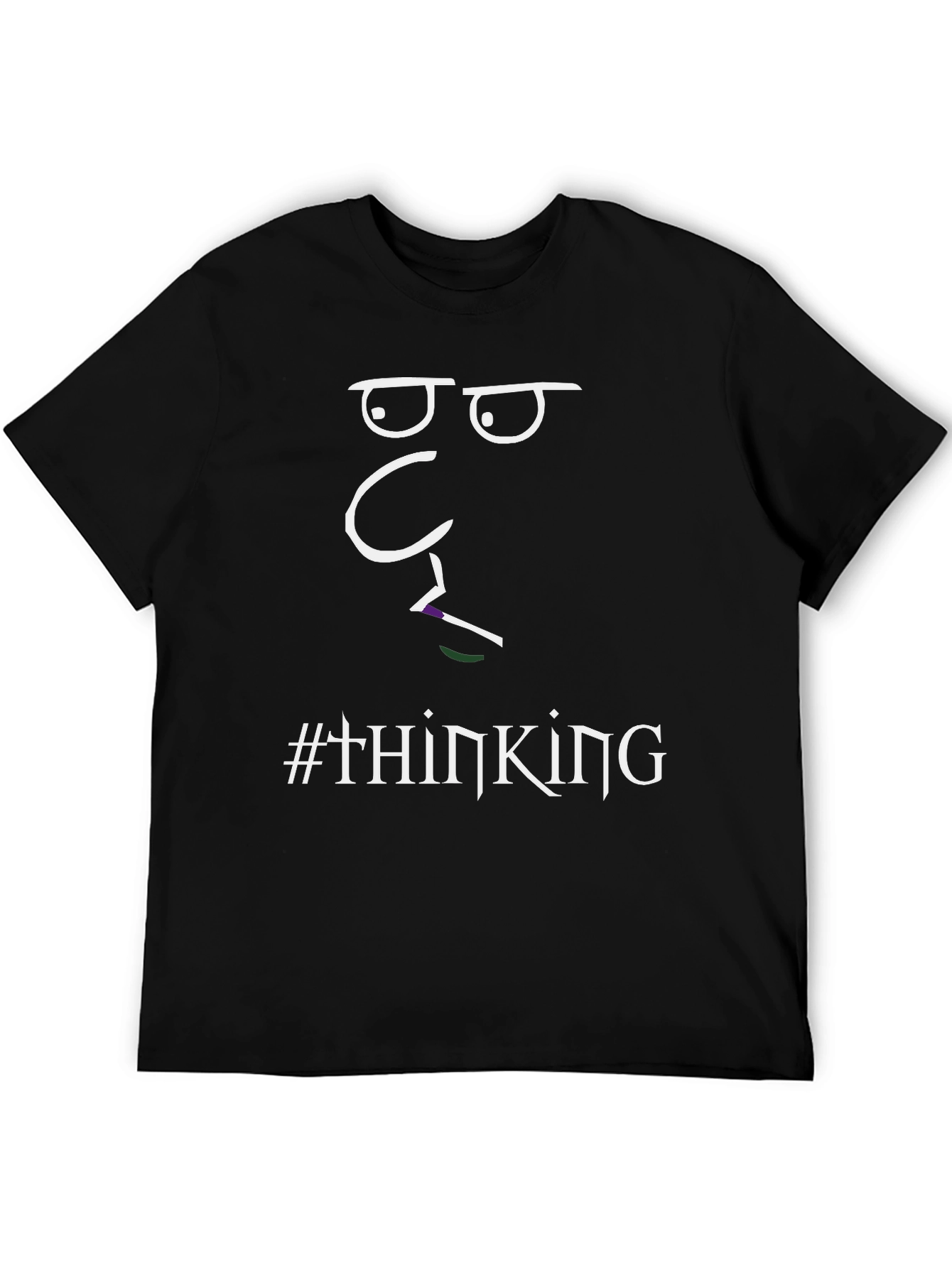 Thinking Face Graphic T-Shirt - Unisex Black Tee