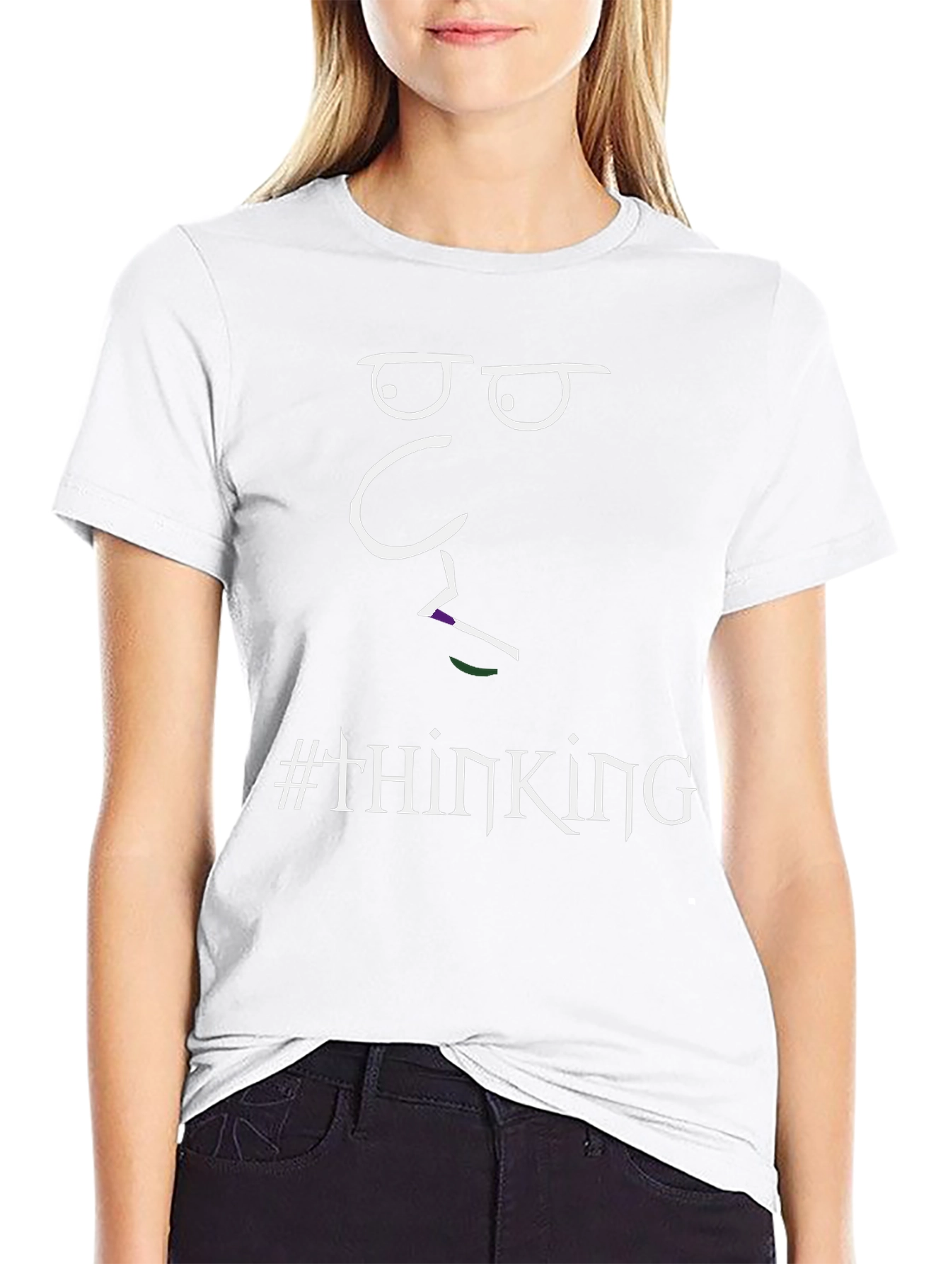 Thinking Face Graphic T-Shirt - Unisex Black Tee