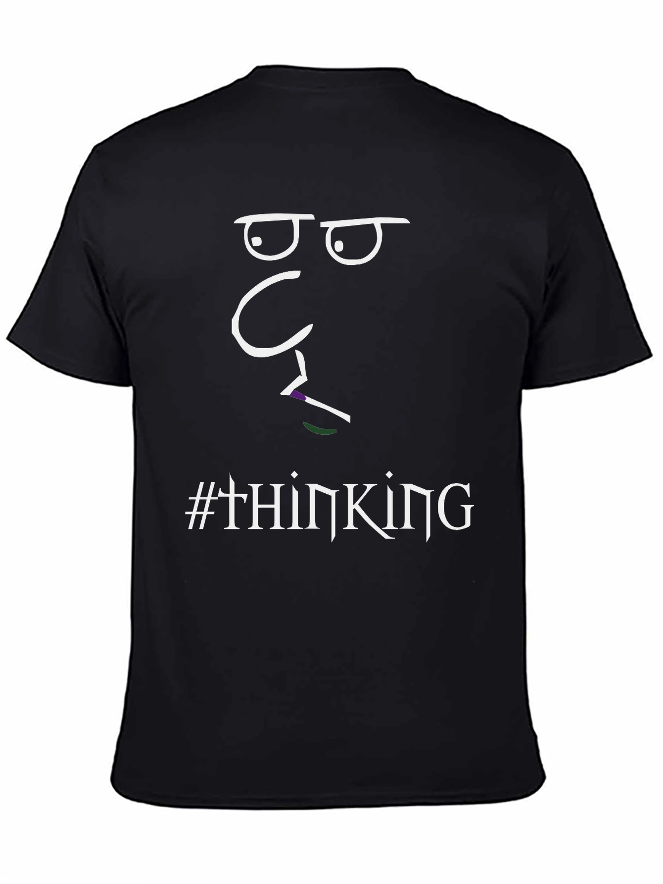 Thinking Face Graphic T-Shirt - Unisex Black Tee