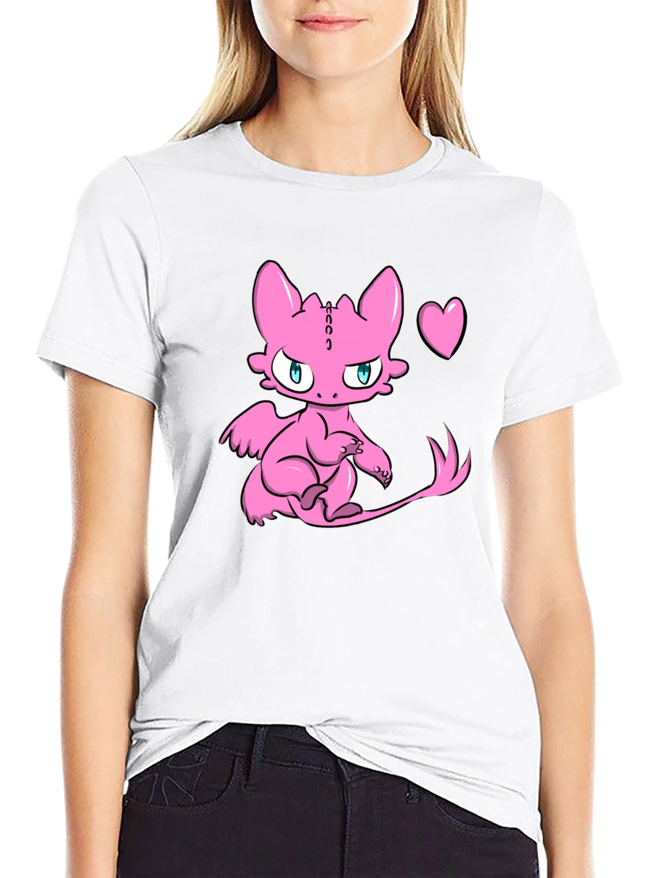 Cute Pink Dragon Graphic Tee