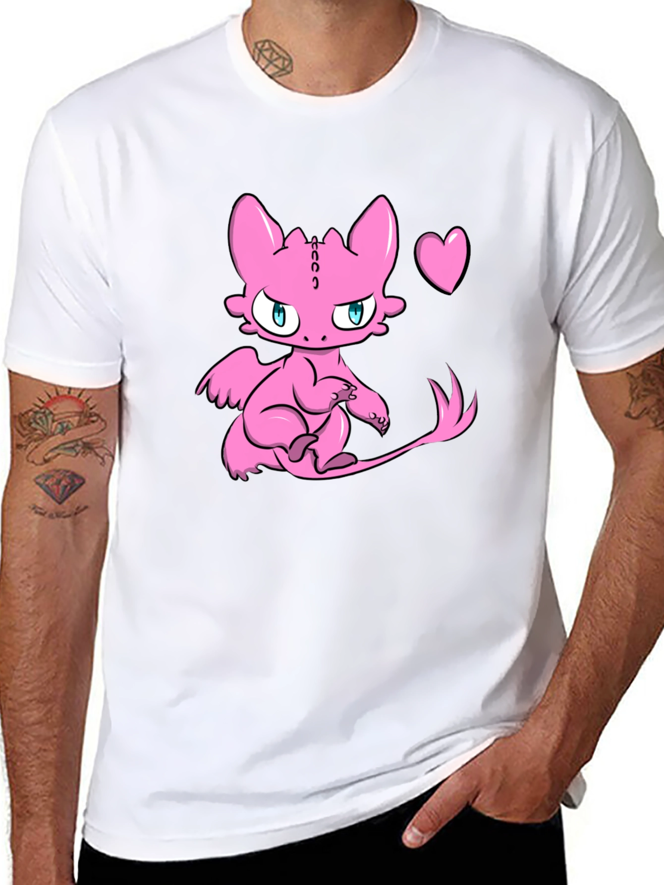 Cute Pink Dragon Graphic Tee