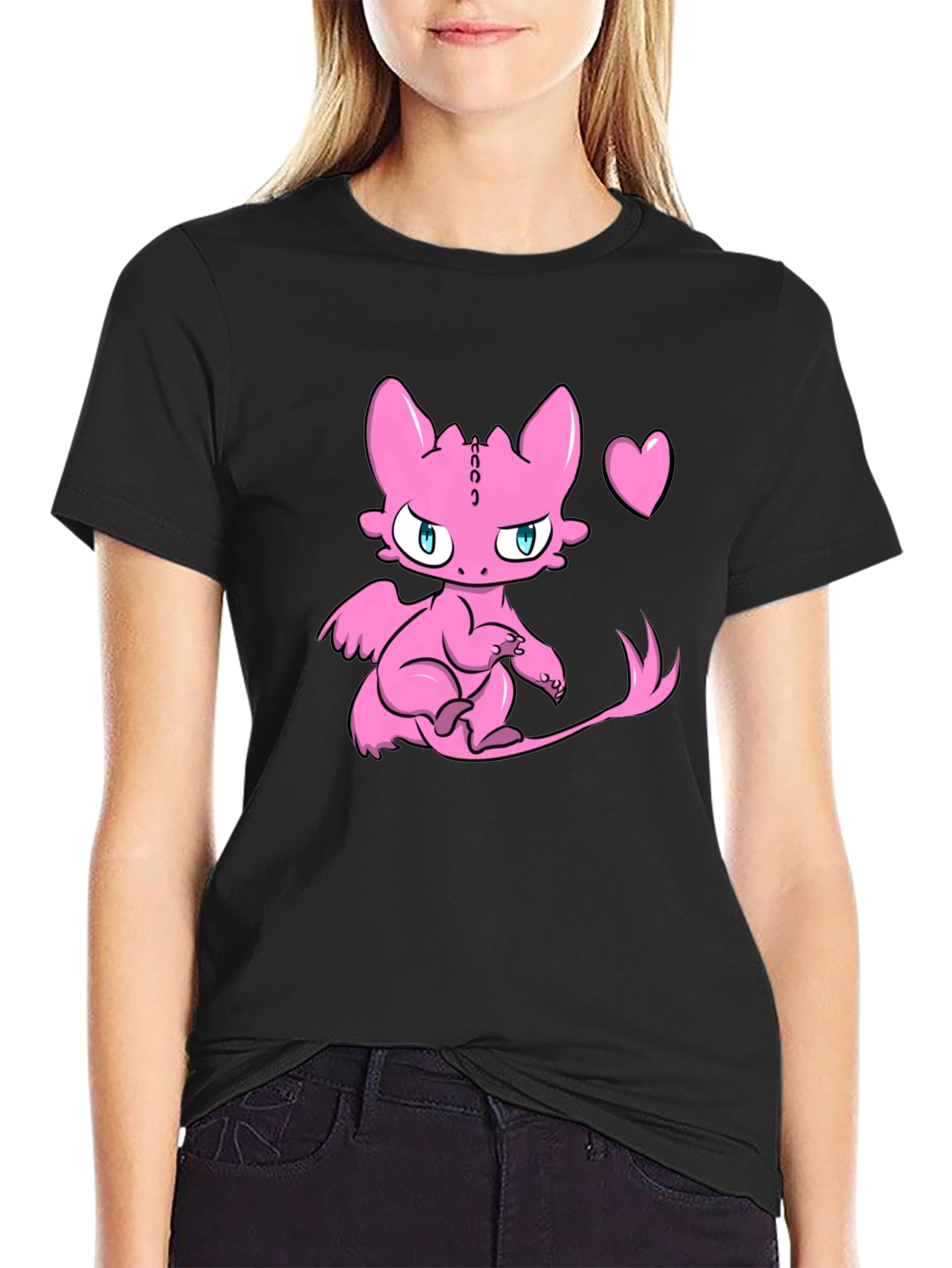 Cute Pink Dragon Graphic Tee