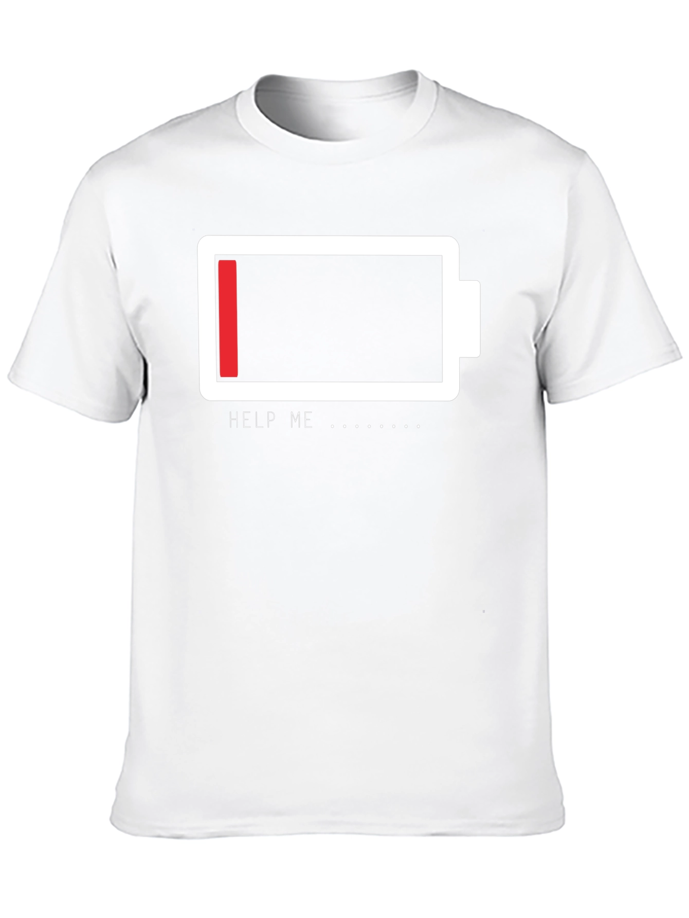 Low Battery Graphic Tee - Help Me Funny T-Shirt