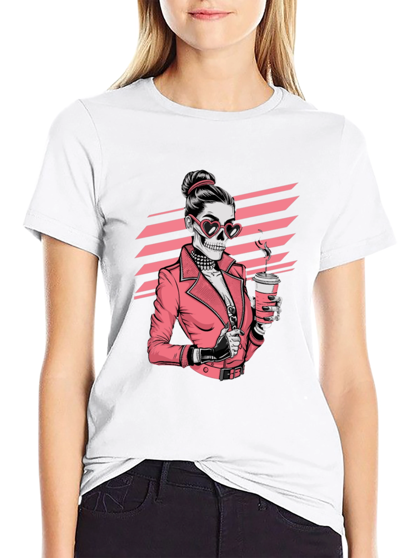 Skull Coffee Lover Graphic Tee - Black T-Shirt