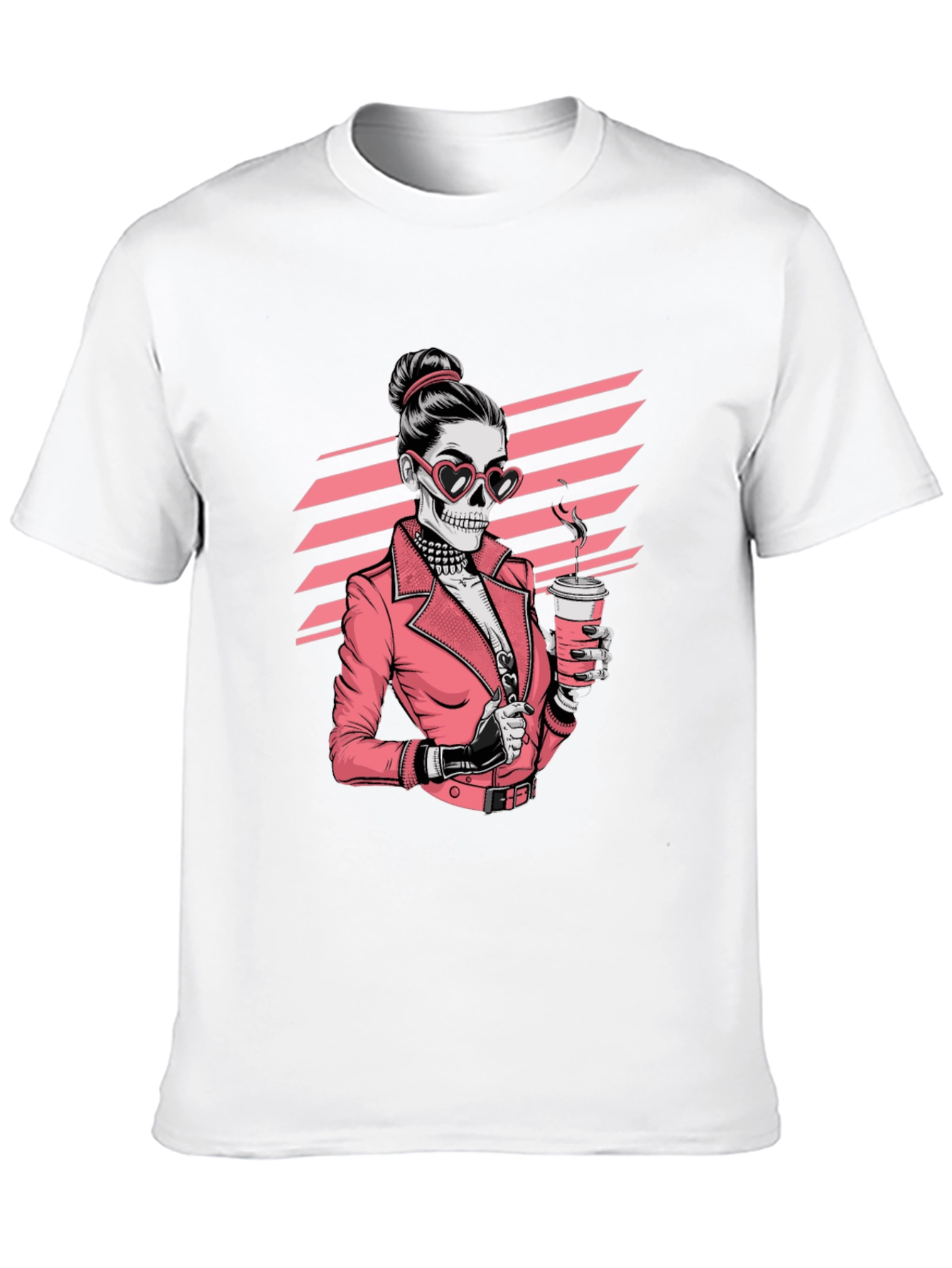 Skull Coffee Lover Graphic Tee - Black T-Shirt