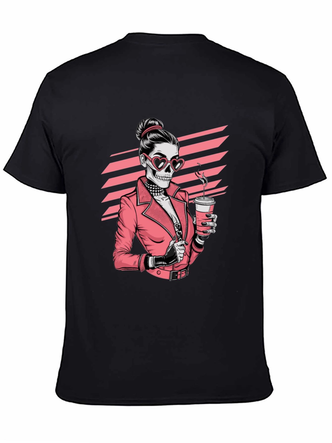 Skull Coffee Lover Graphic Tee - Black T-Shirt