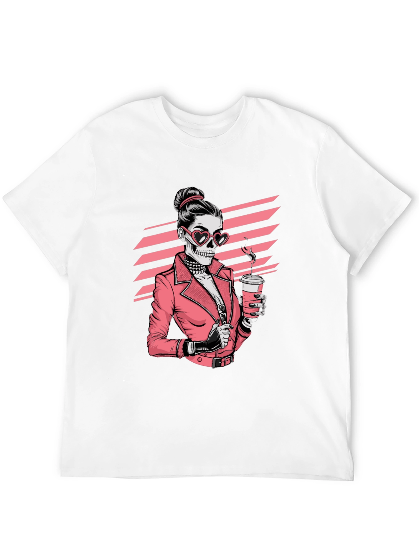 Skull Coffee Lover Graphic Tee - Black T-Shirt