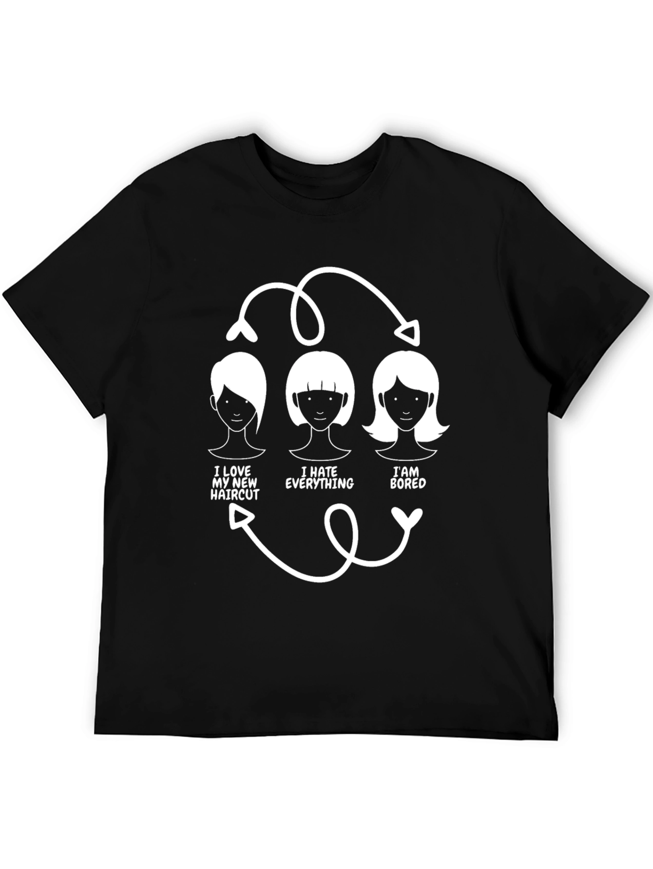 Humorous Haircut Cycle T-Shirt