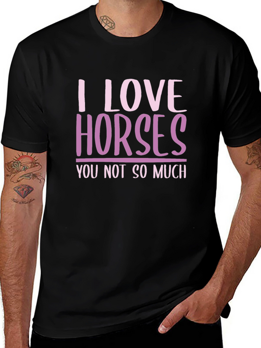 I Love Horses Graphic Tee - Unisex Black T-Shirt