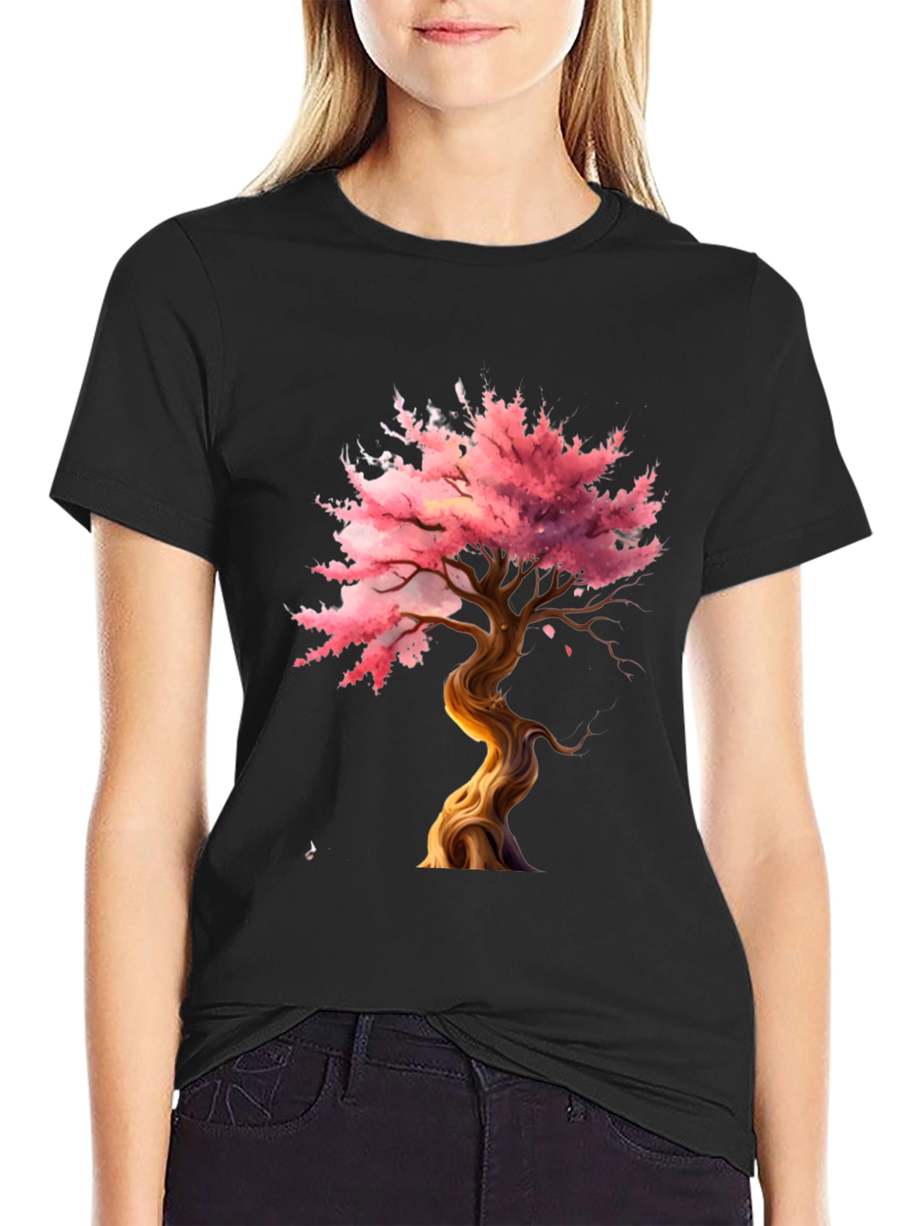Blossom Tree Graphic Tee - Stylish Nature Print