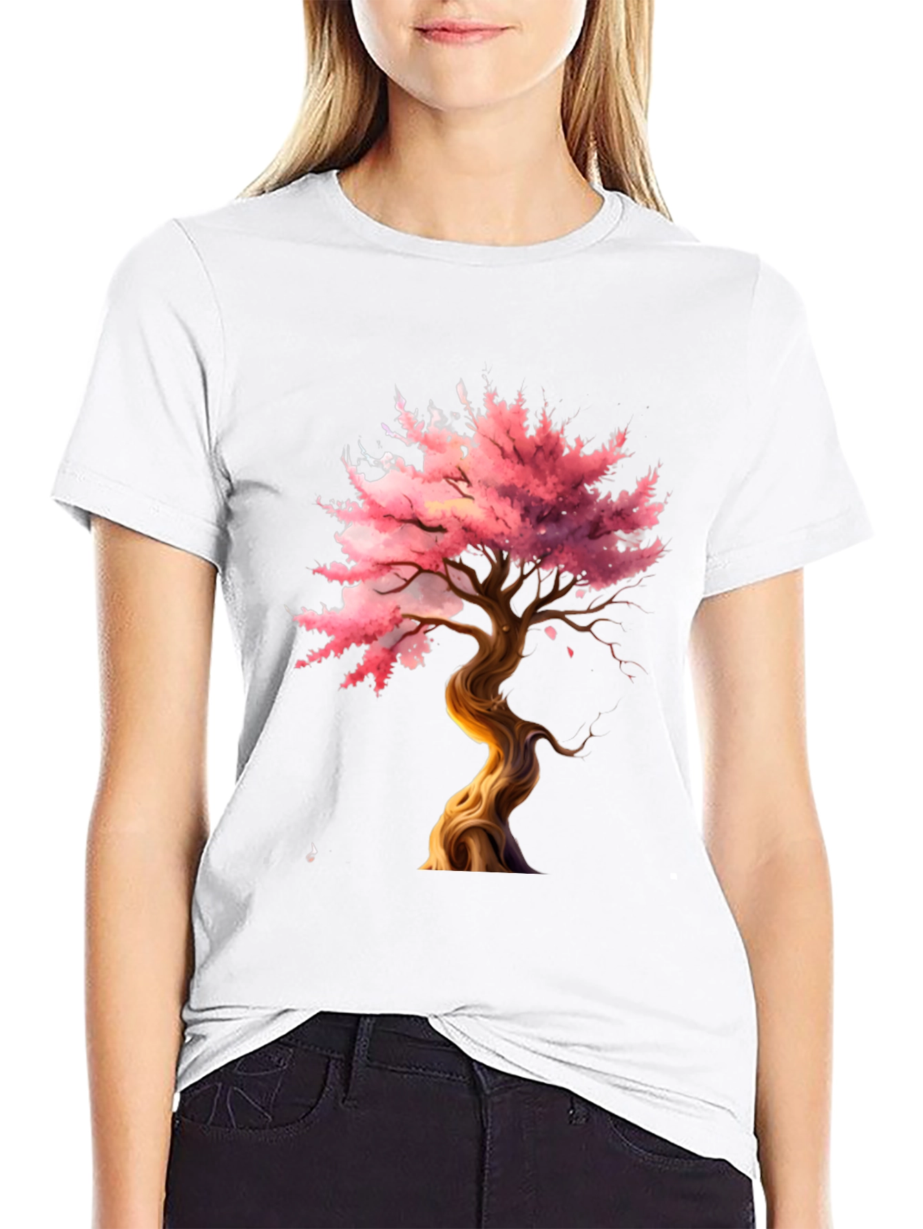 Blossom Tree Graphic Tee - Stylish Nature Print
