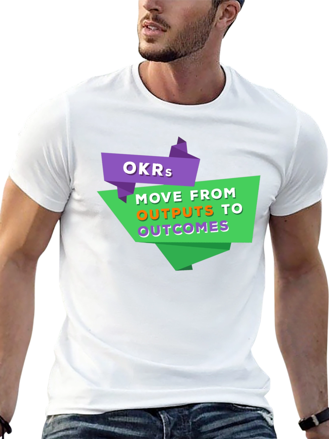 OKR Goals T-Shirt - Outputs to Outcomes Tee