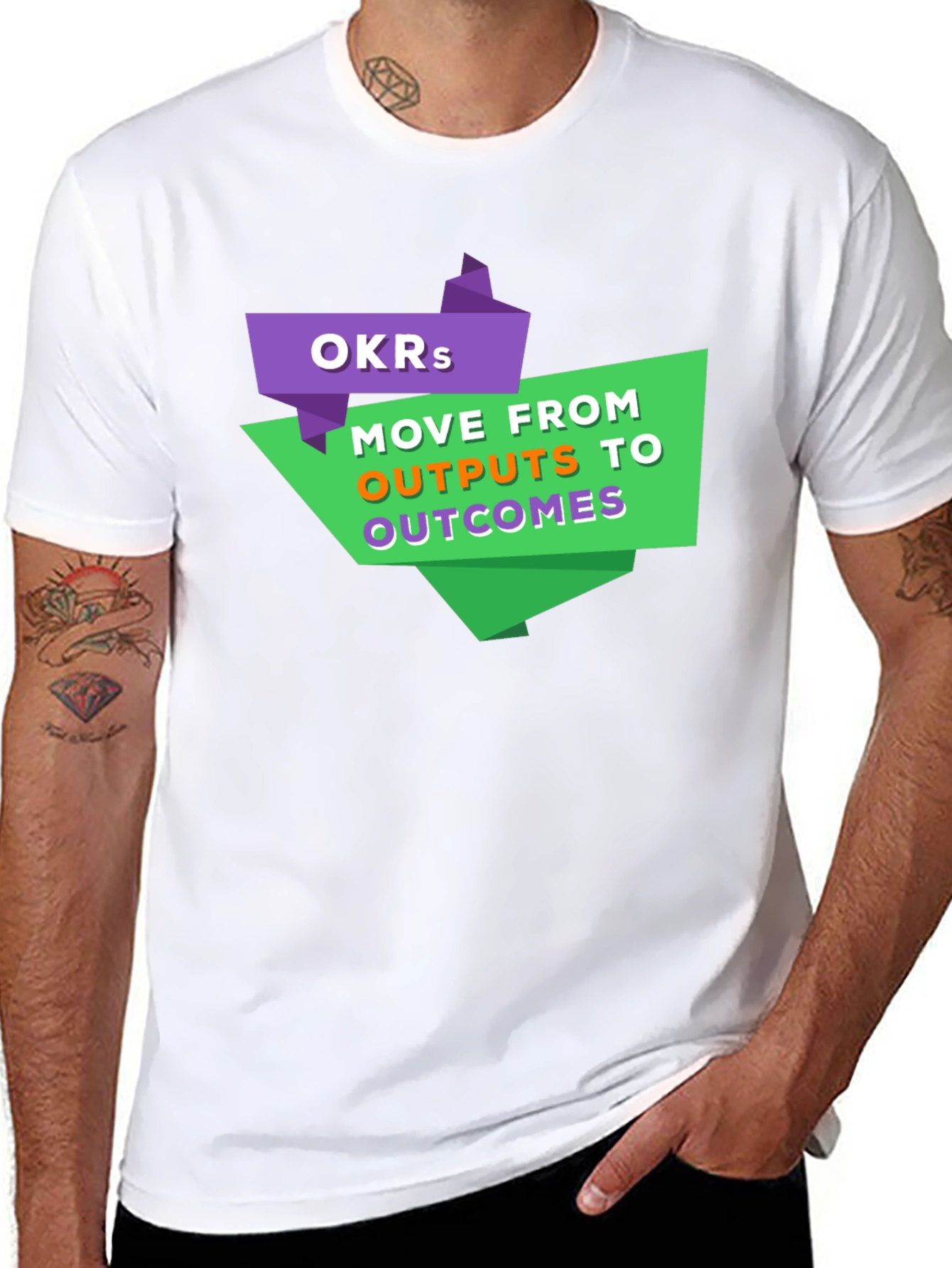 OKR Goals T-Shirt - Outputs to Outcomes Tee