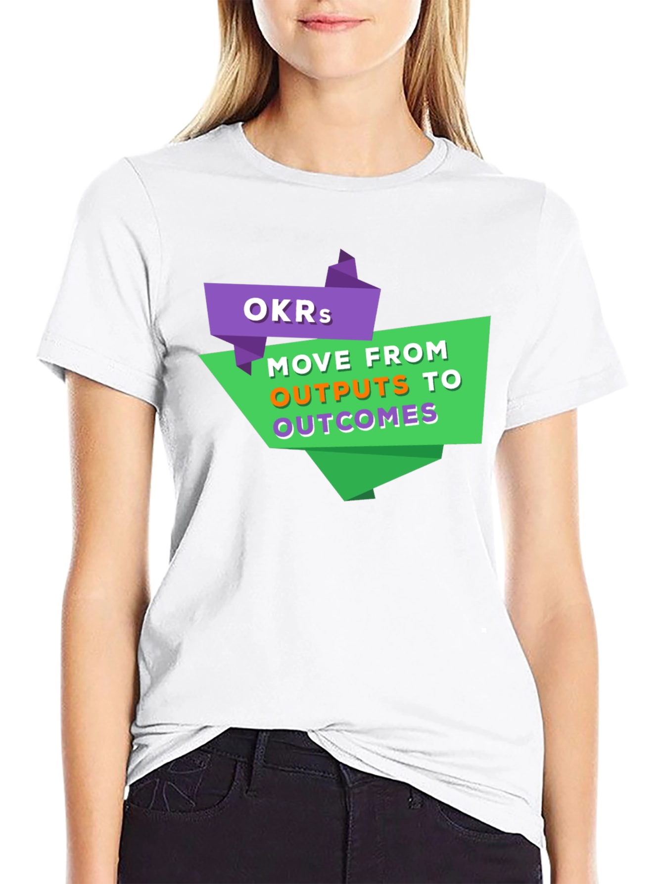 OKR Goals T-Shirt - Outputs to Outcomes Tee