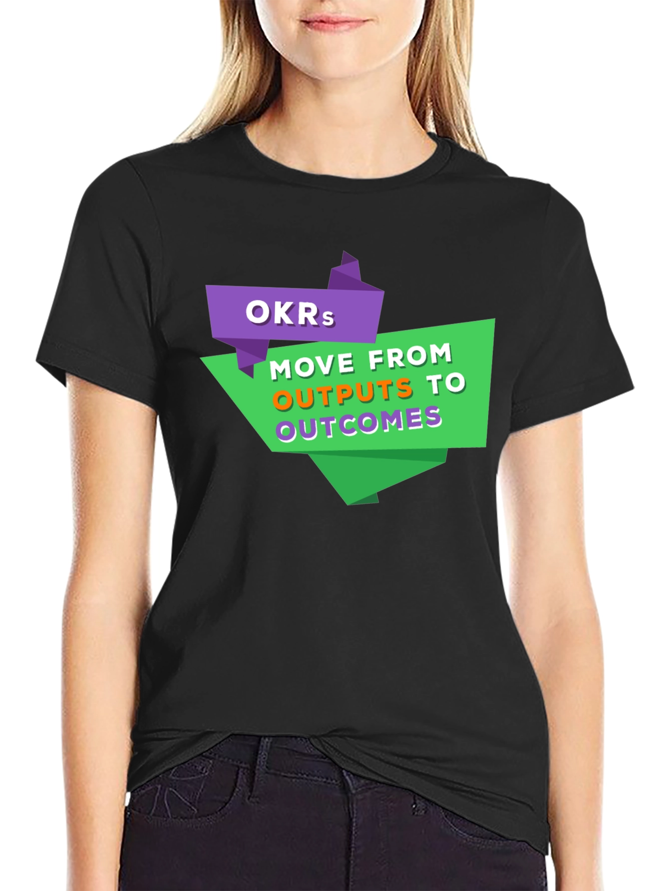 OKR Goals T-Shirt - Outputs to Outcomes Tee