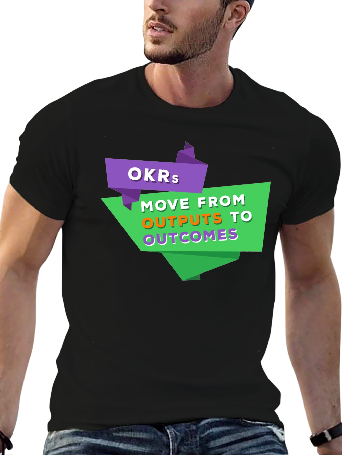 OKR Goals T-Shirt - Outputs to Outcomes Tee