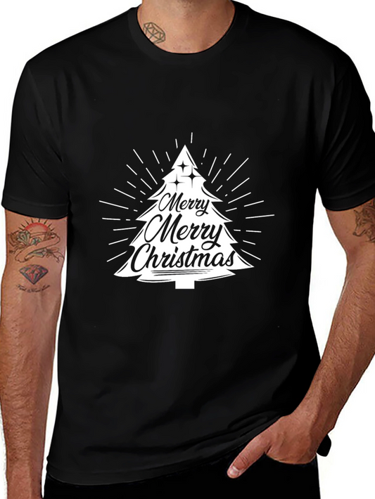 Merry Christmas Tree T-Shirt Festive Holiday Tee