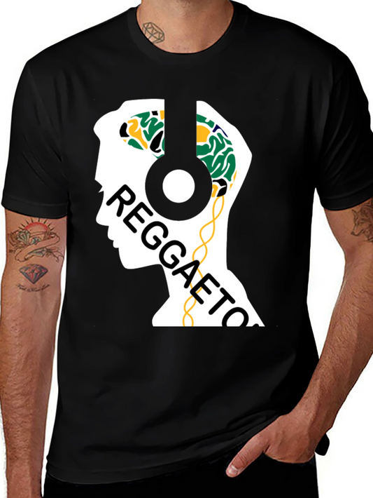 Reggaeton Brain Headphones T-Shirt - Music Lover Tee
