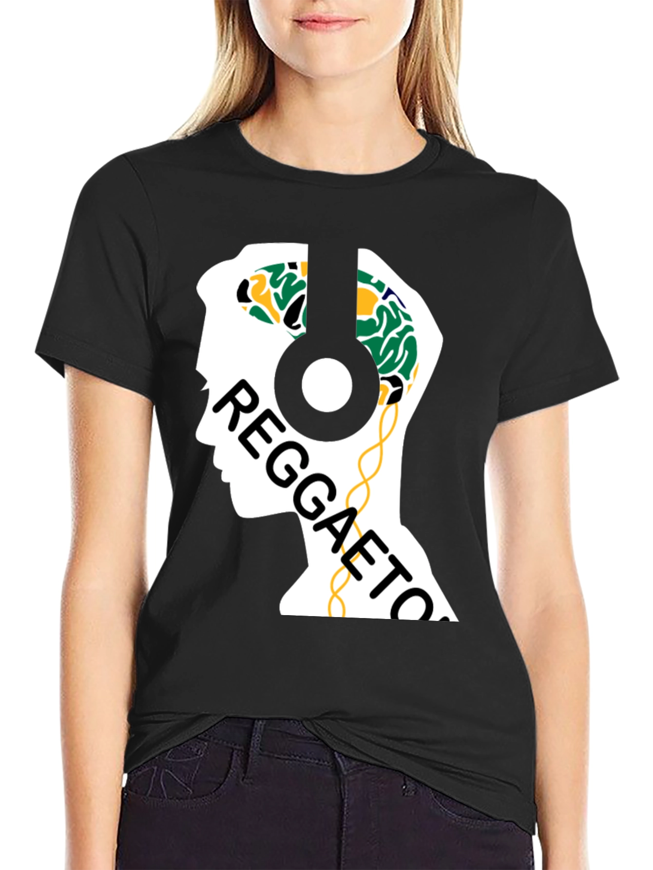 Reggaeton Brain Headphones T-Shirt - Music Lover Tee
