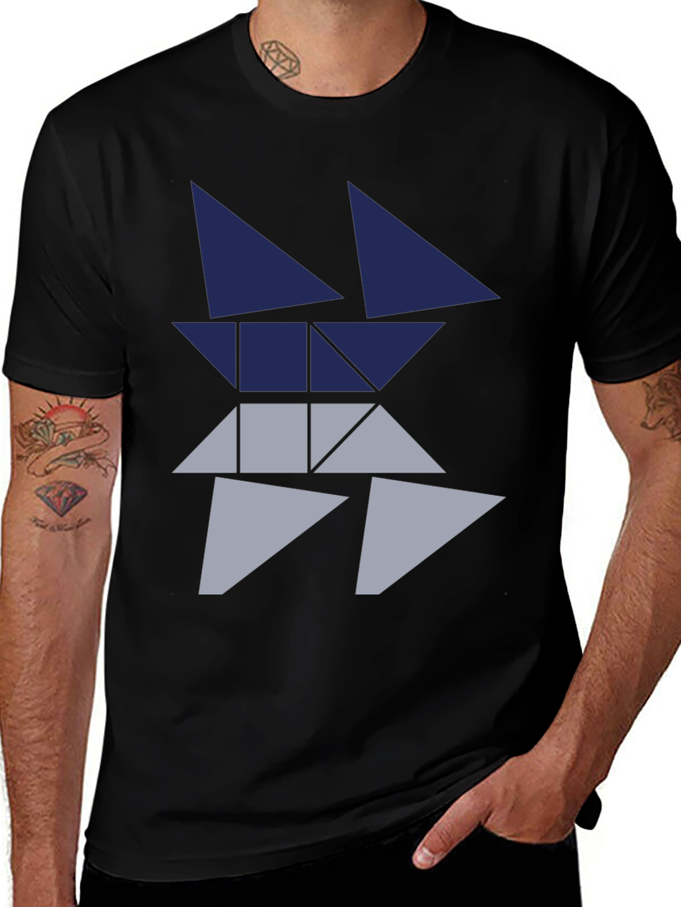 Geometric Triangle Graphic Tee - Modern Style