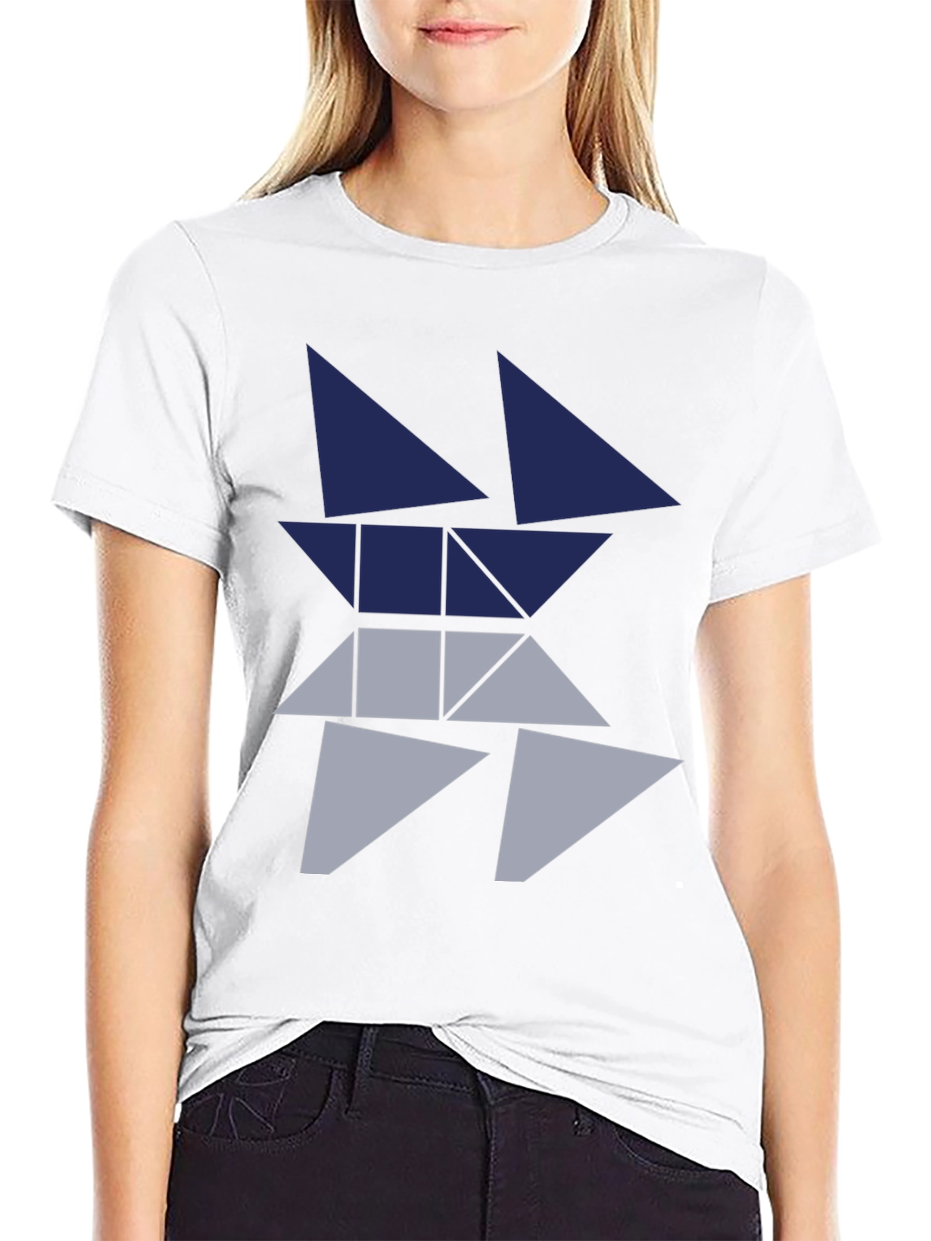 Geometric Triangle Graphic Tee - Modern Style