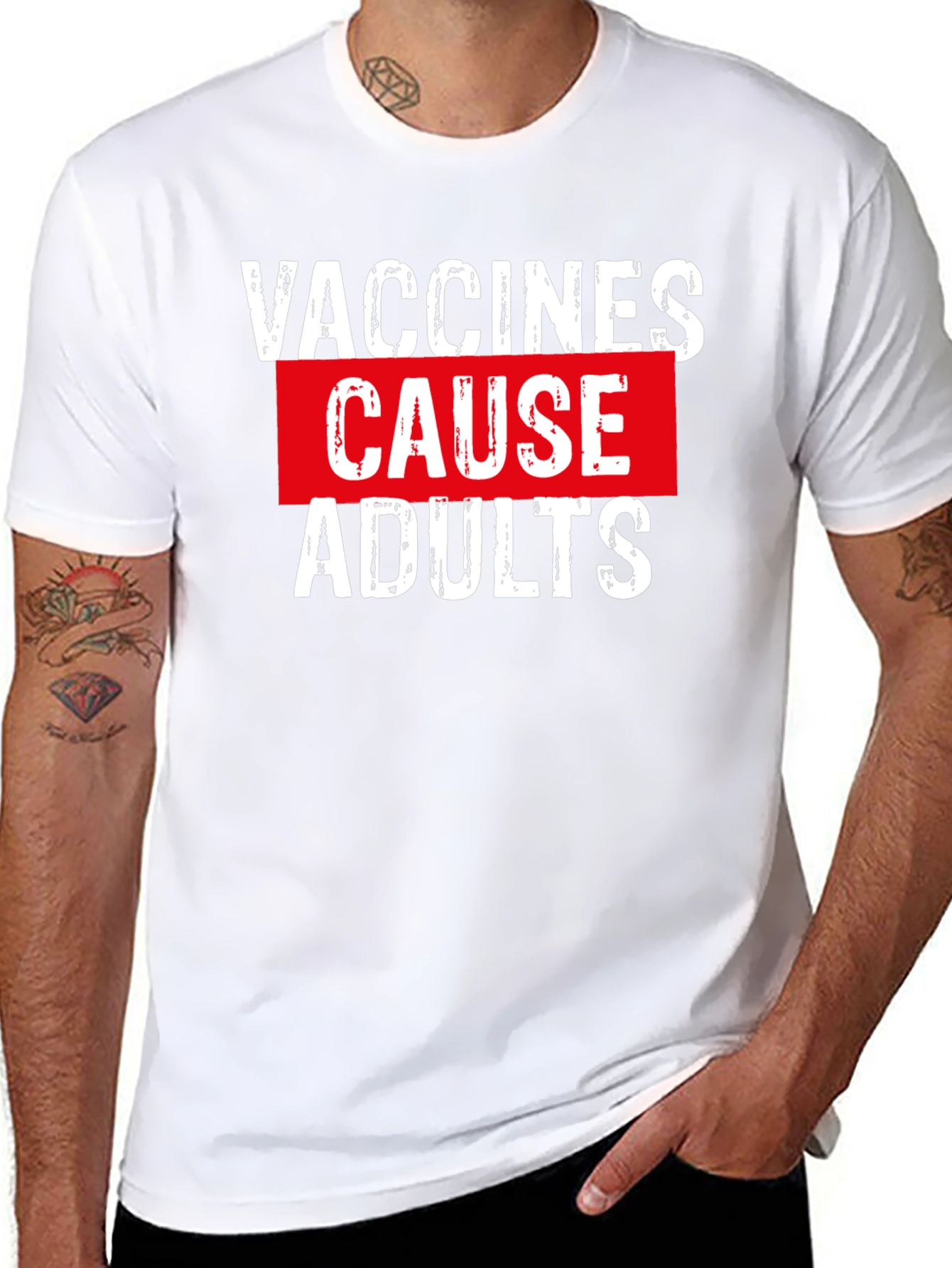 Vaccines Cause Adults Graphic Tee - Black