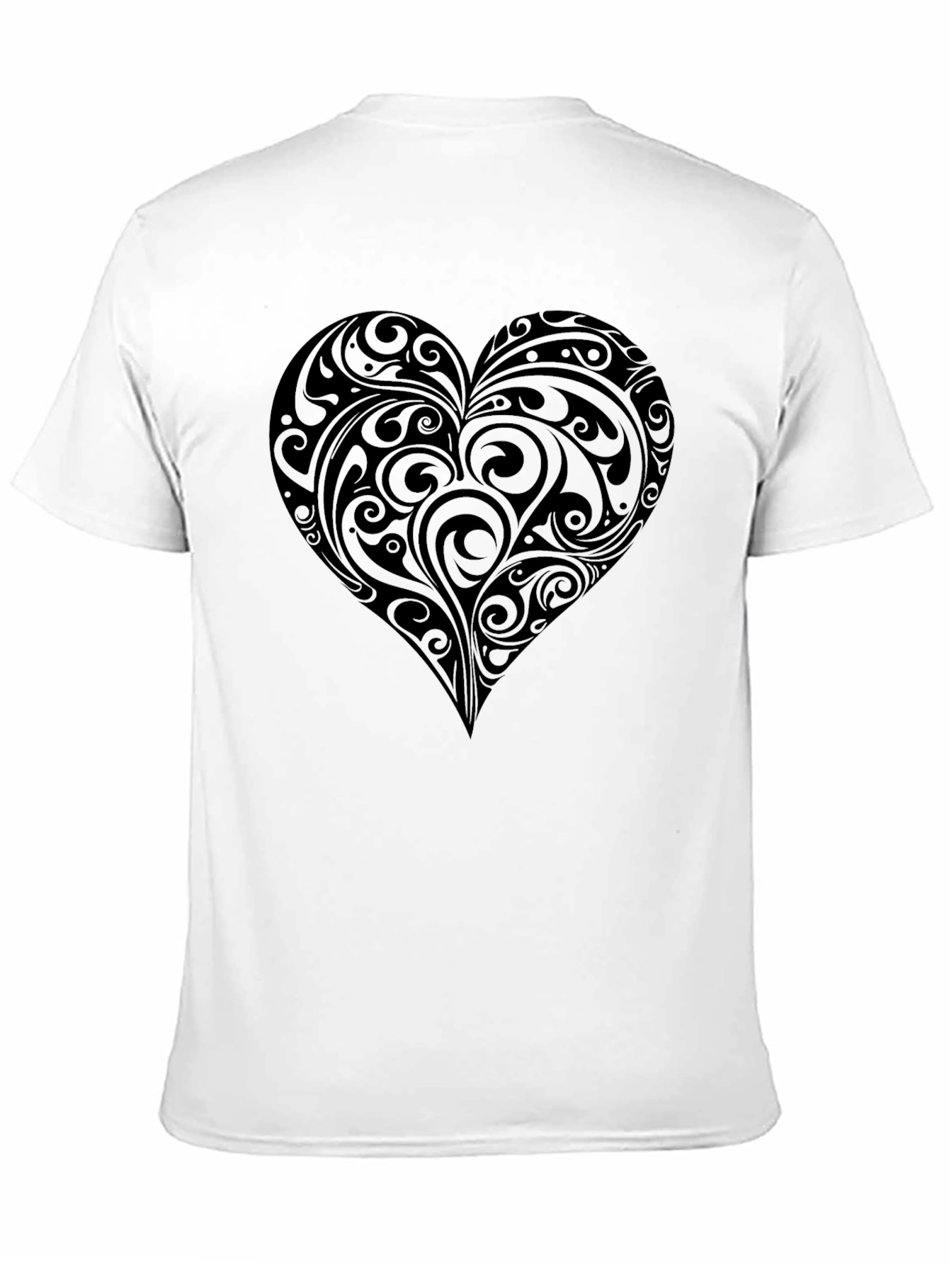 Heart Swirl Graphic Tee - Mens Black T-Shirt