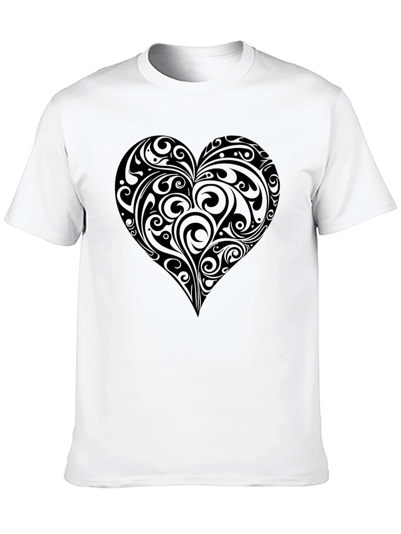 Heart Swirl Graphic Tee - Mens Black T-Shirt