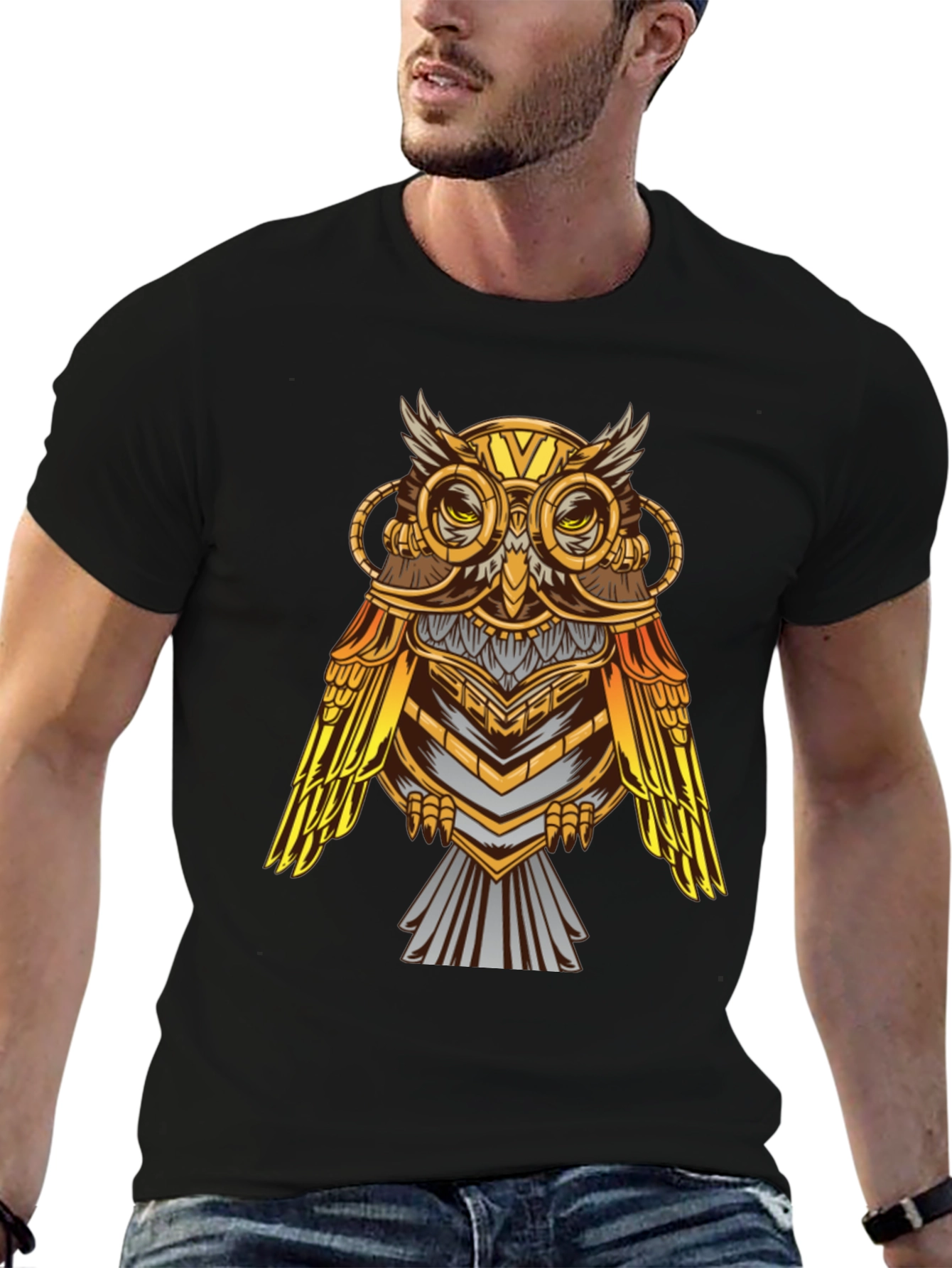 Steampunk Owl Graphic T-Shirt - Unique Design