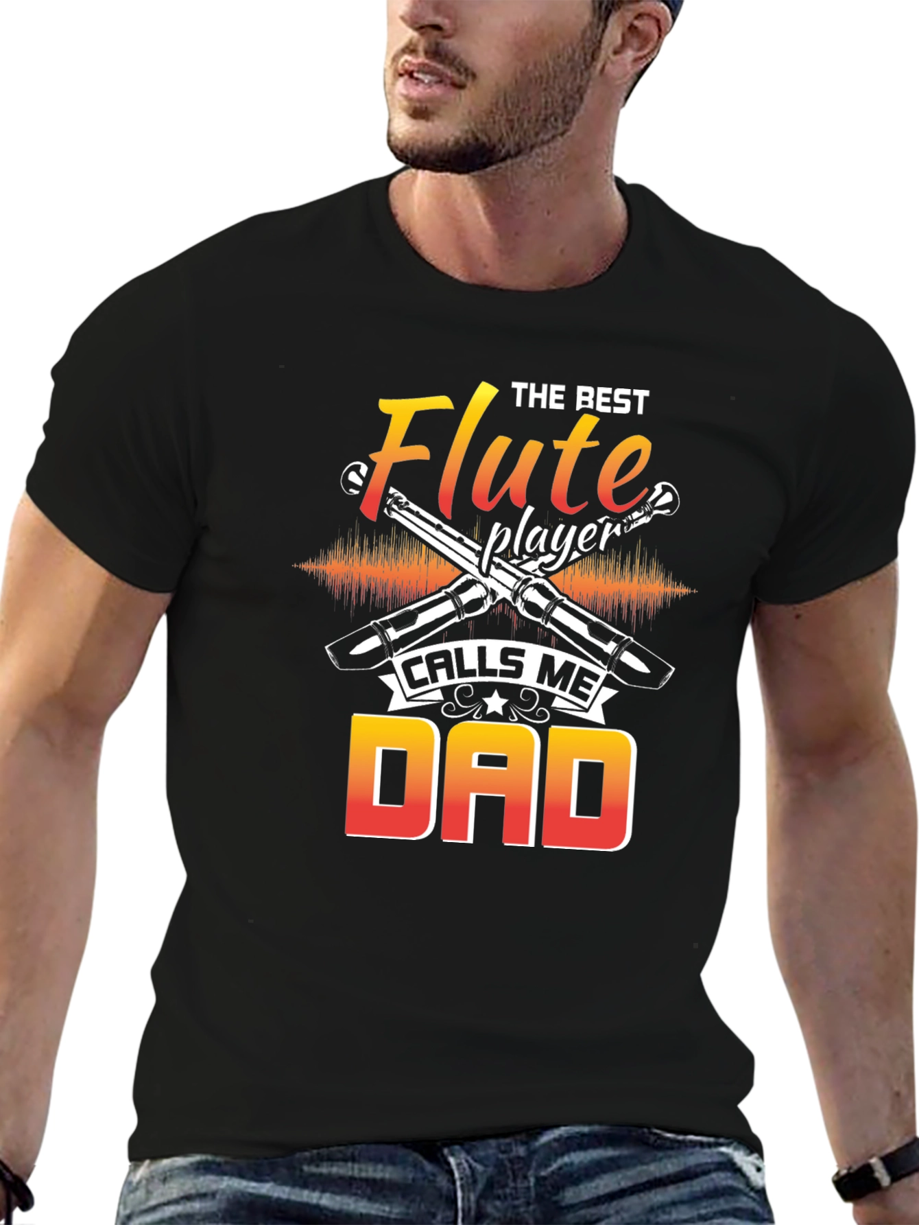 Flute Player Dad T-Shirt - Music Lover Gift