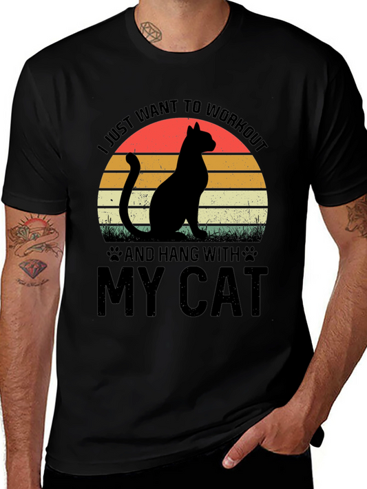 Workout and Hang With My Cat T-Shirt