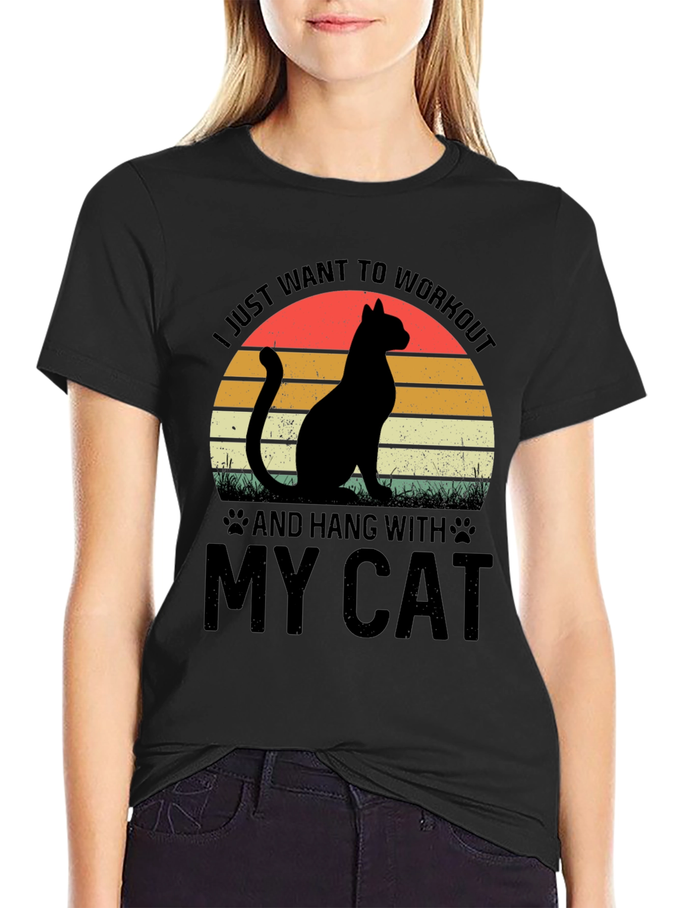 Workout and Hang With My Cat T-Shirt