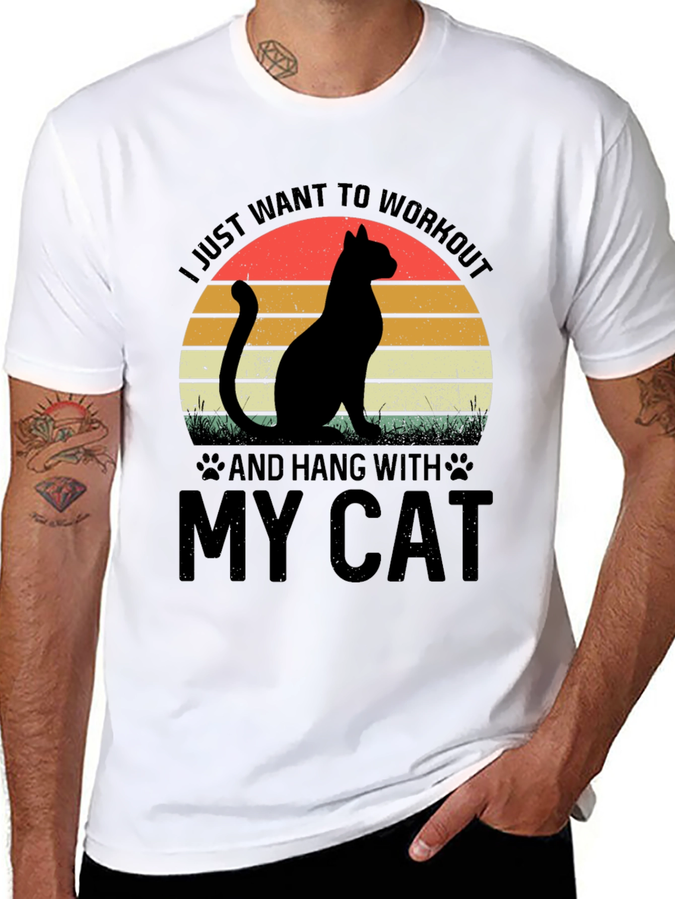Workout and Hang With My Cat T-Shirt