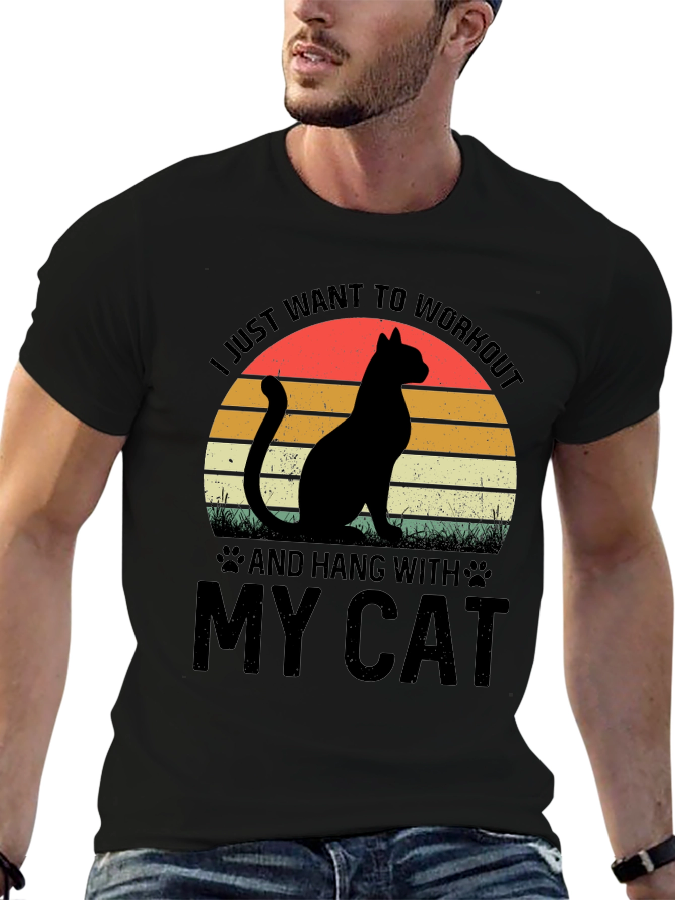 Workout and Hang With My Cat T-Shirt