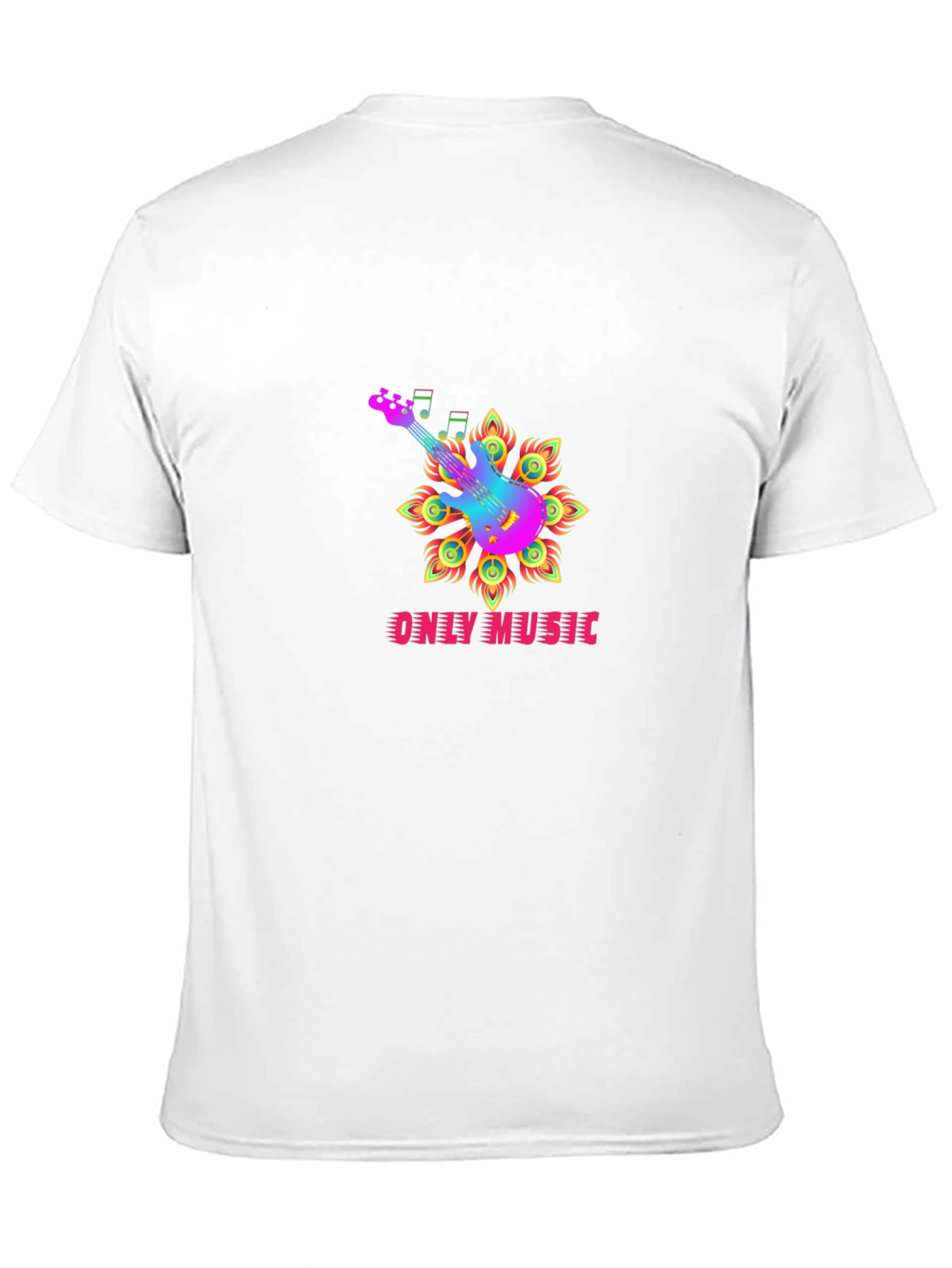 Only Music Black Graphic Tee - Guitar Design