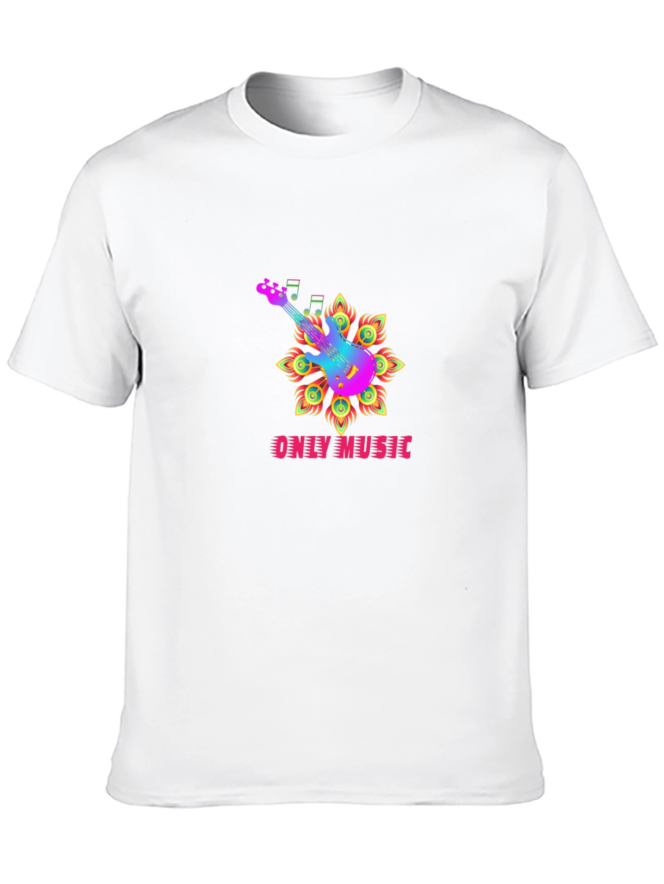 Only Music Black Graphic Tee - Guitar Design
