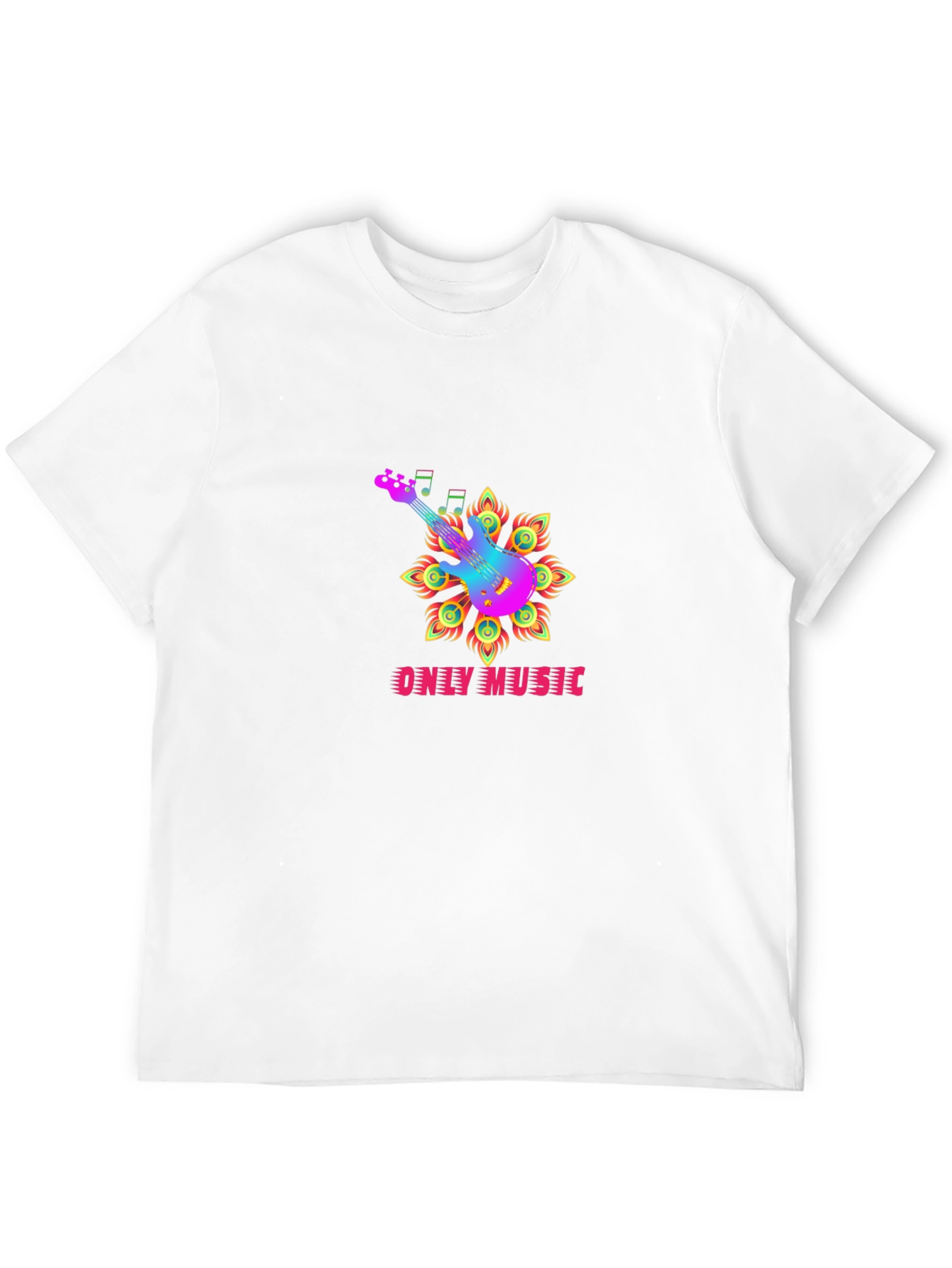 Only Music Black Graphic Tee - Guitar Design
