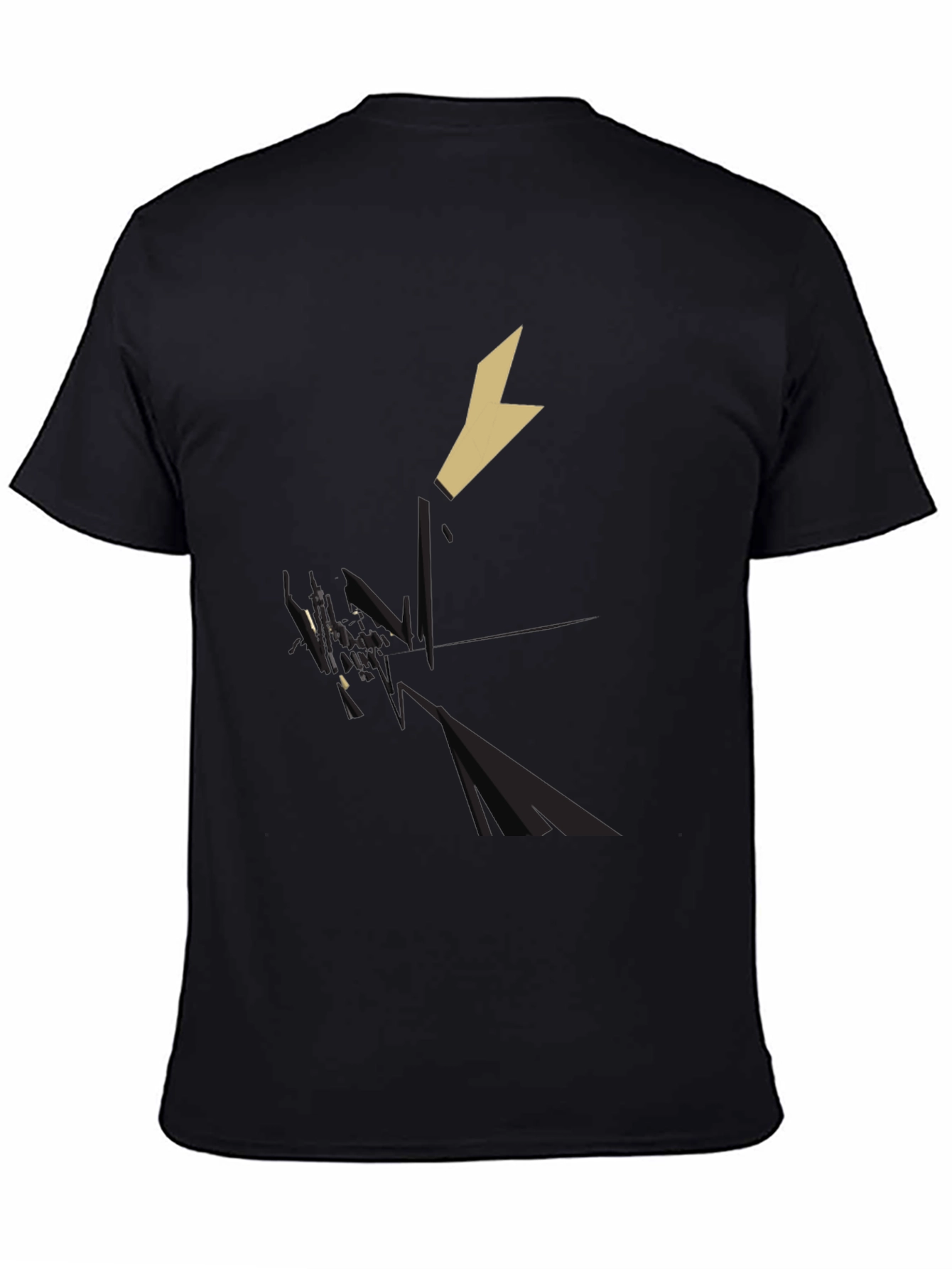 Geometric Knight Graphic Tee - Black