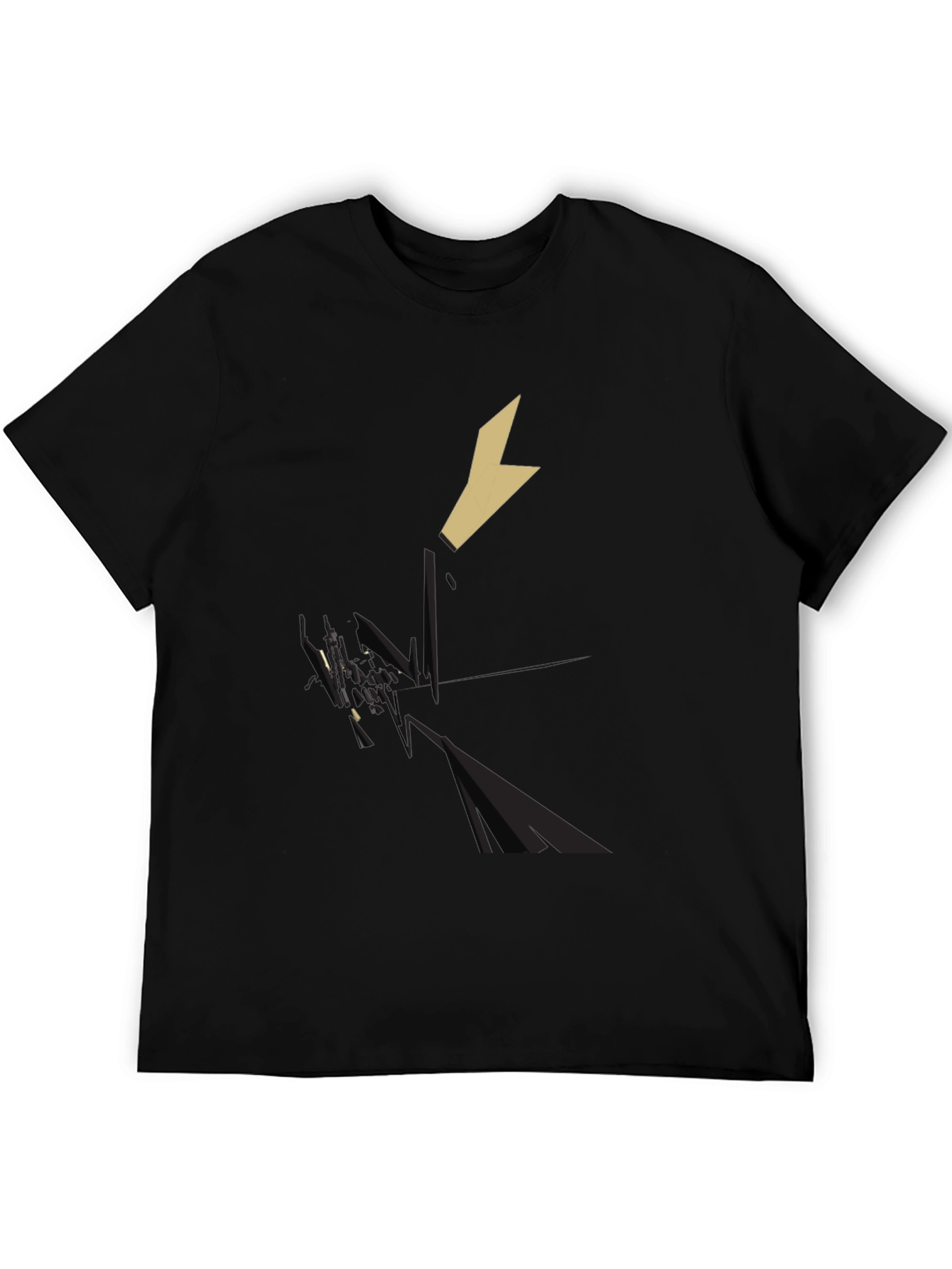 Geometric Knight Graphic Tee - Black