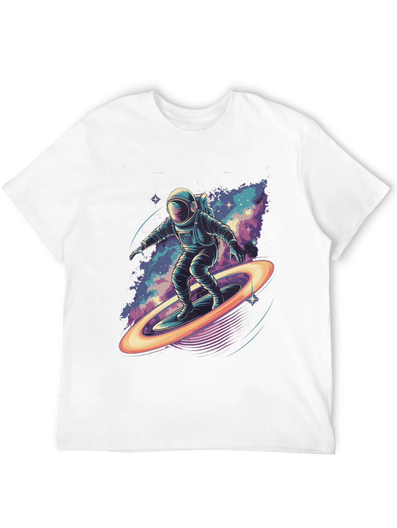 Astronaut Surfing T-Shirt - Space Galaxy Design