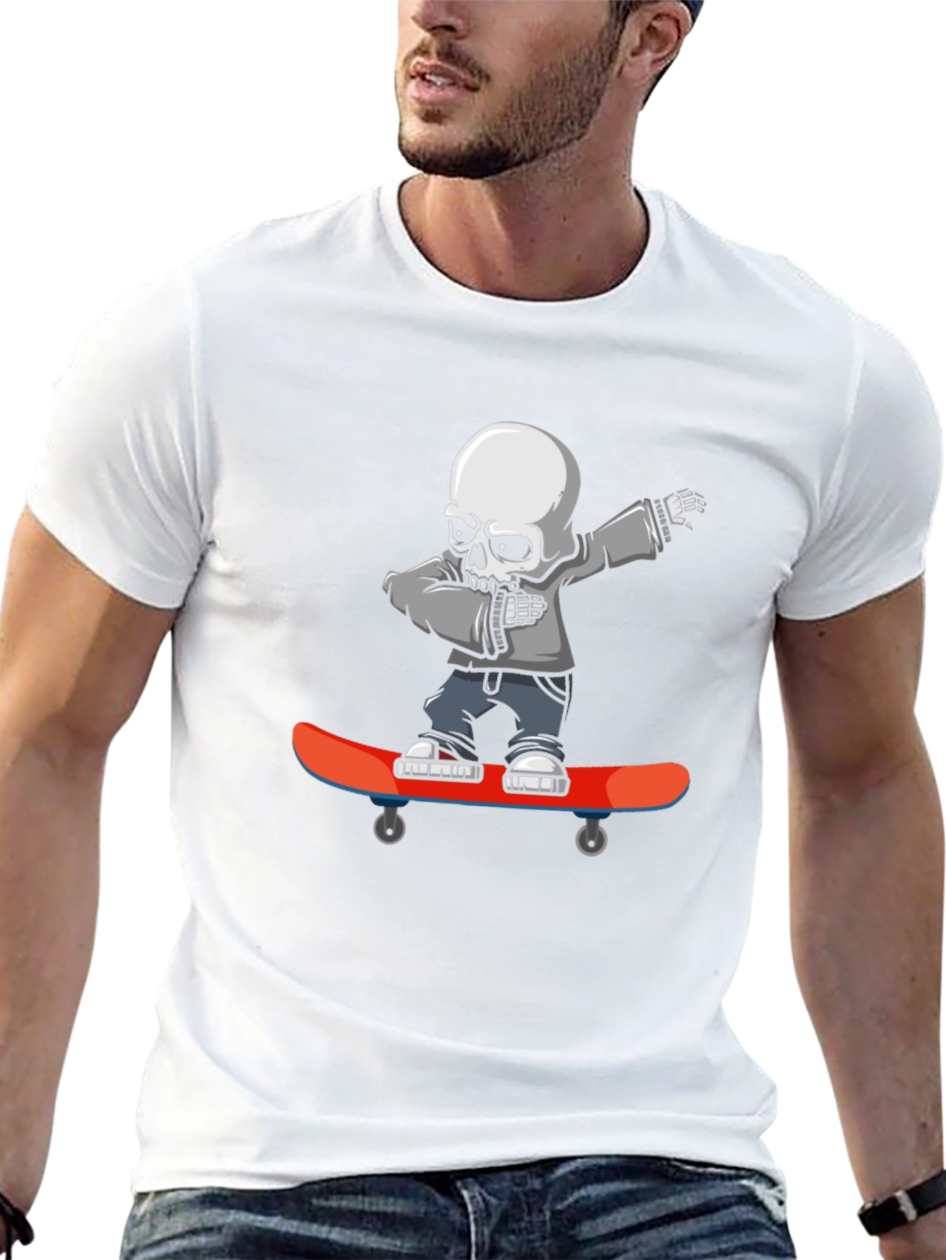Skateboard Skeleton Graphic T-Shirt