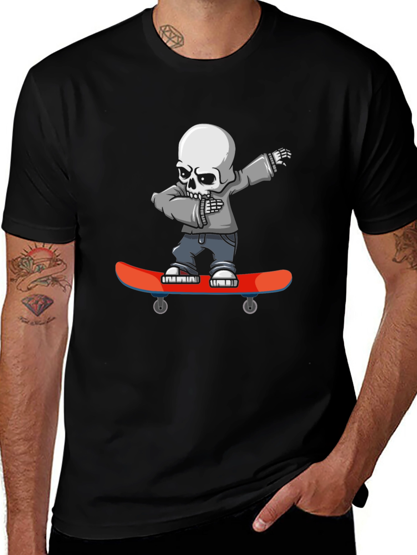 Skateboard Skeleton Graphic T-Shirt