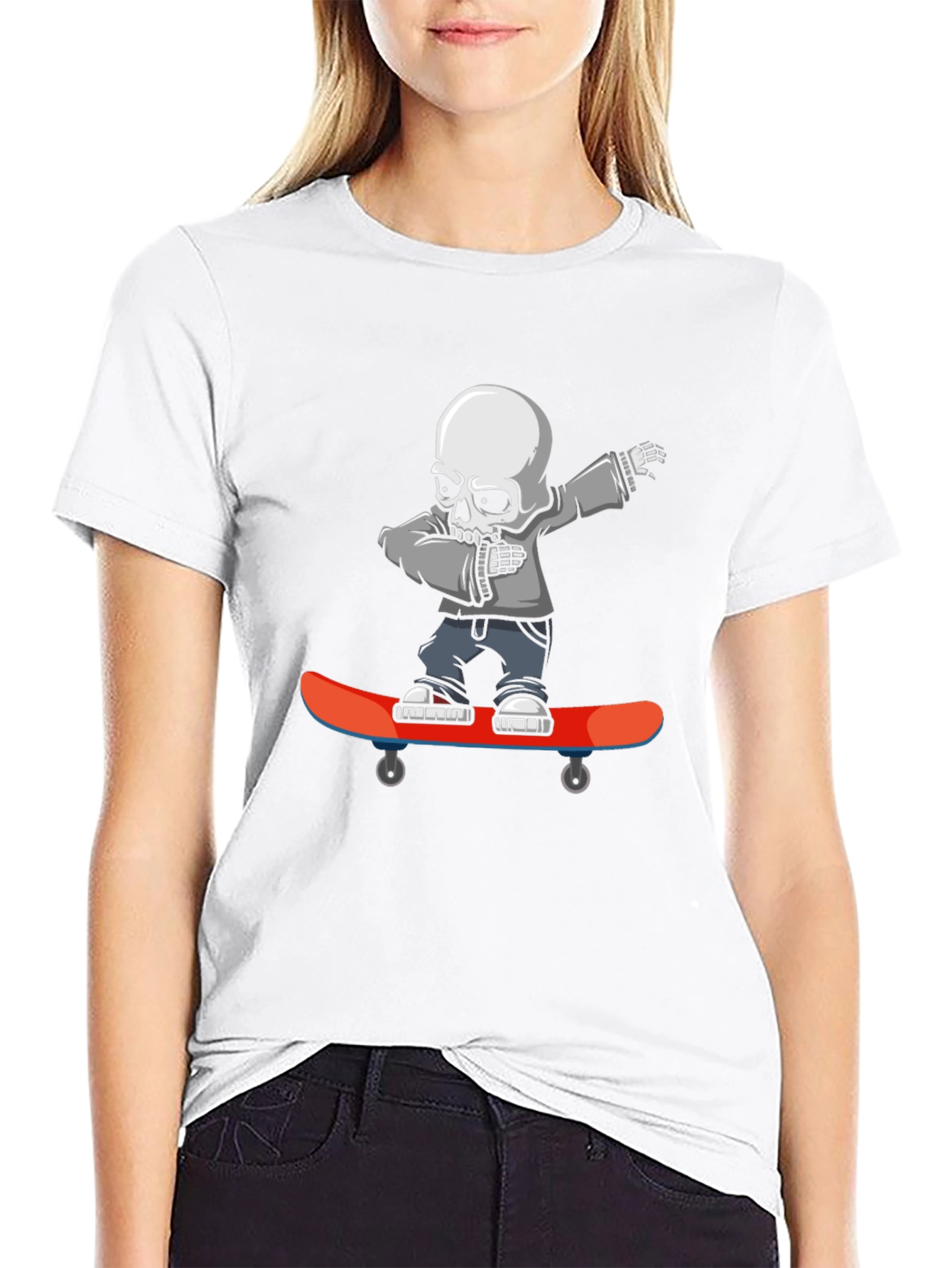 Skateboard Skeleton Graphic T-Shirt