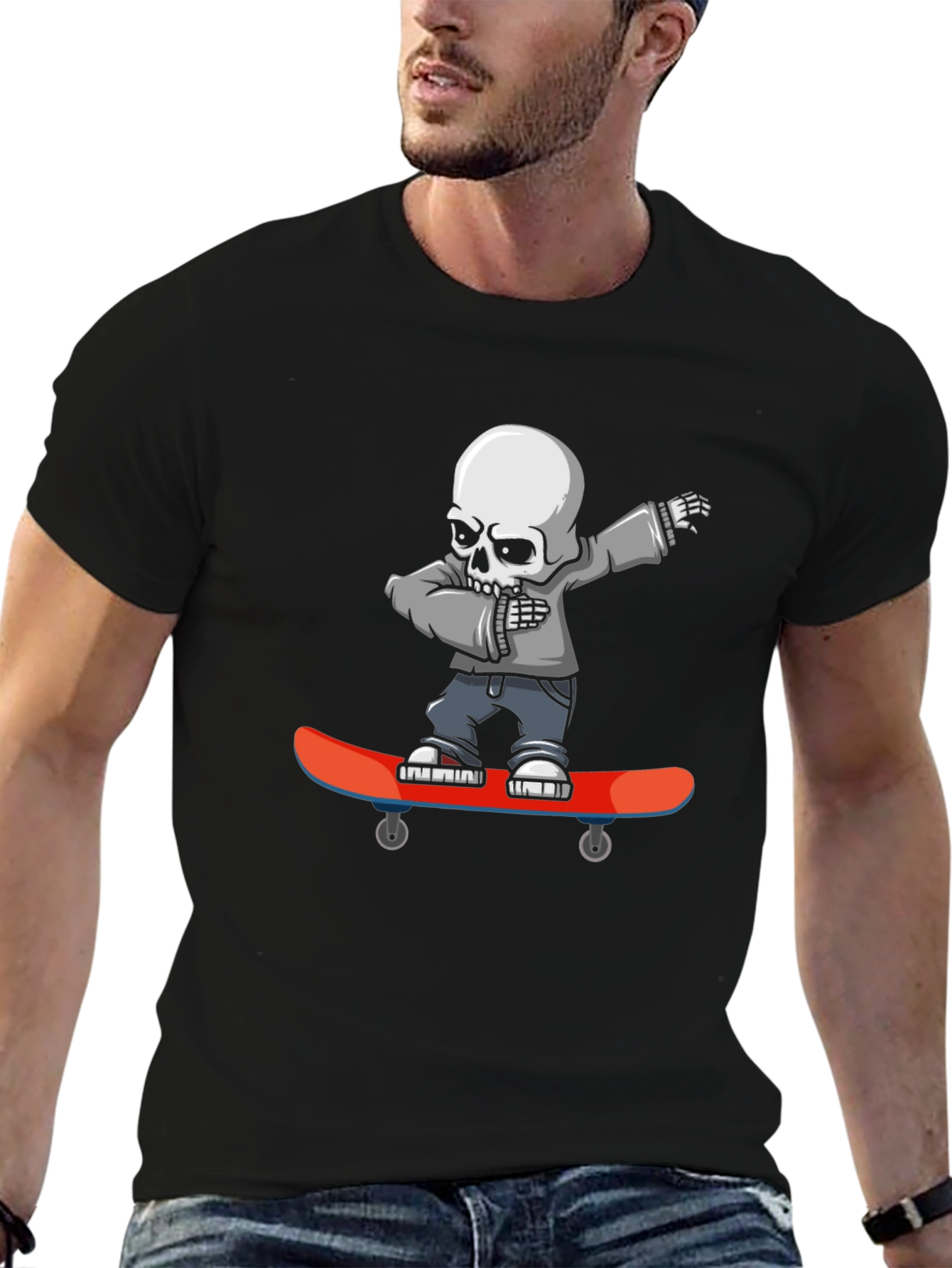 Skateboard Skeleton Graphic T-Shirt